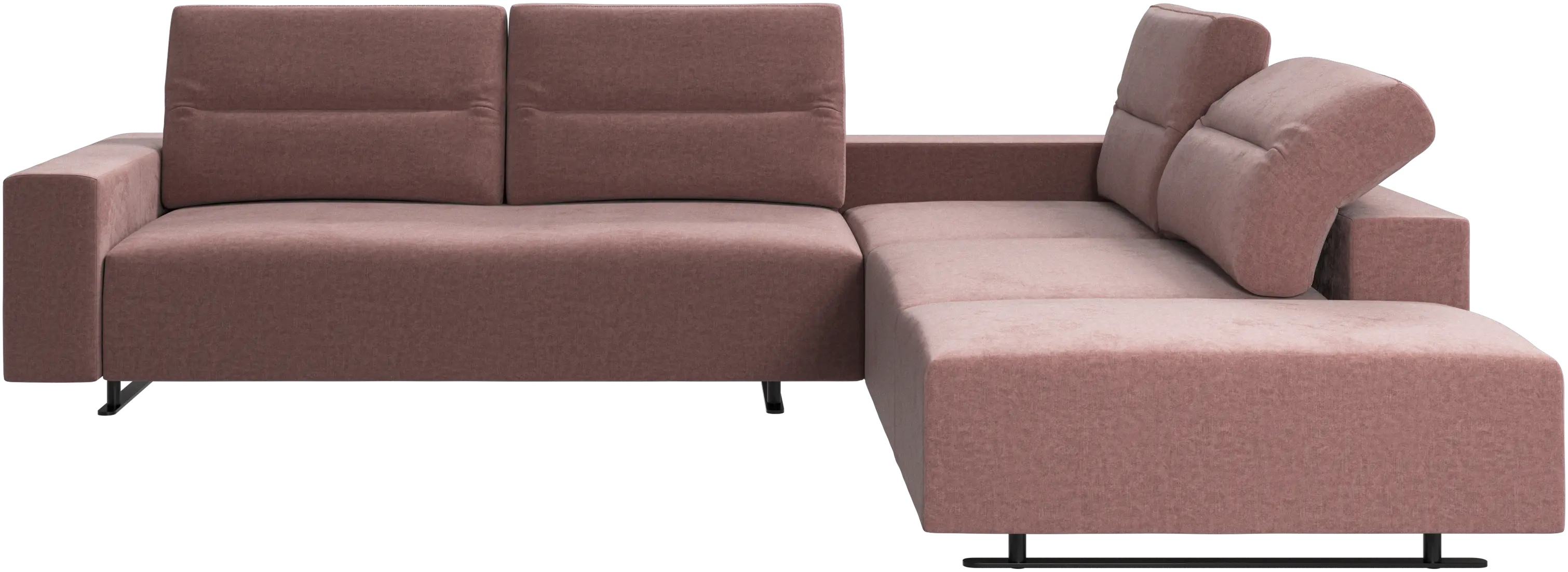 Hampton corner sofa with adjustable back and storage on left side