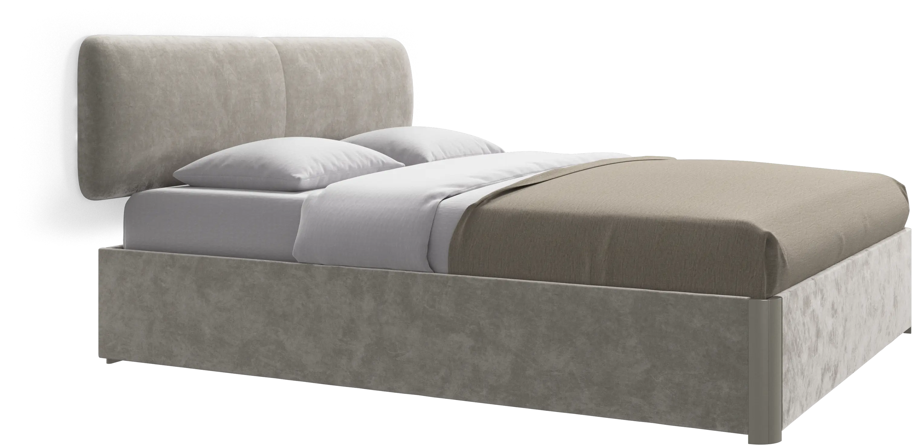 Element lit, tête de lit murale, avec lattes et solution de stockage, excl. matelas