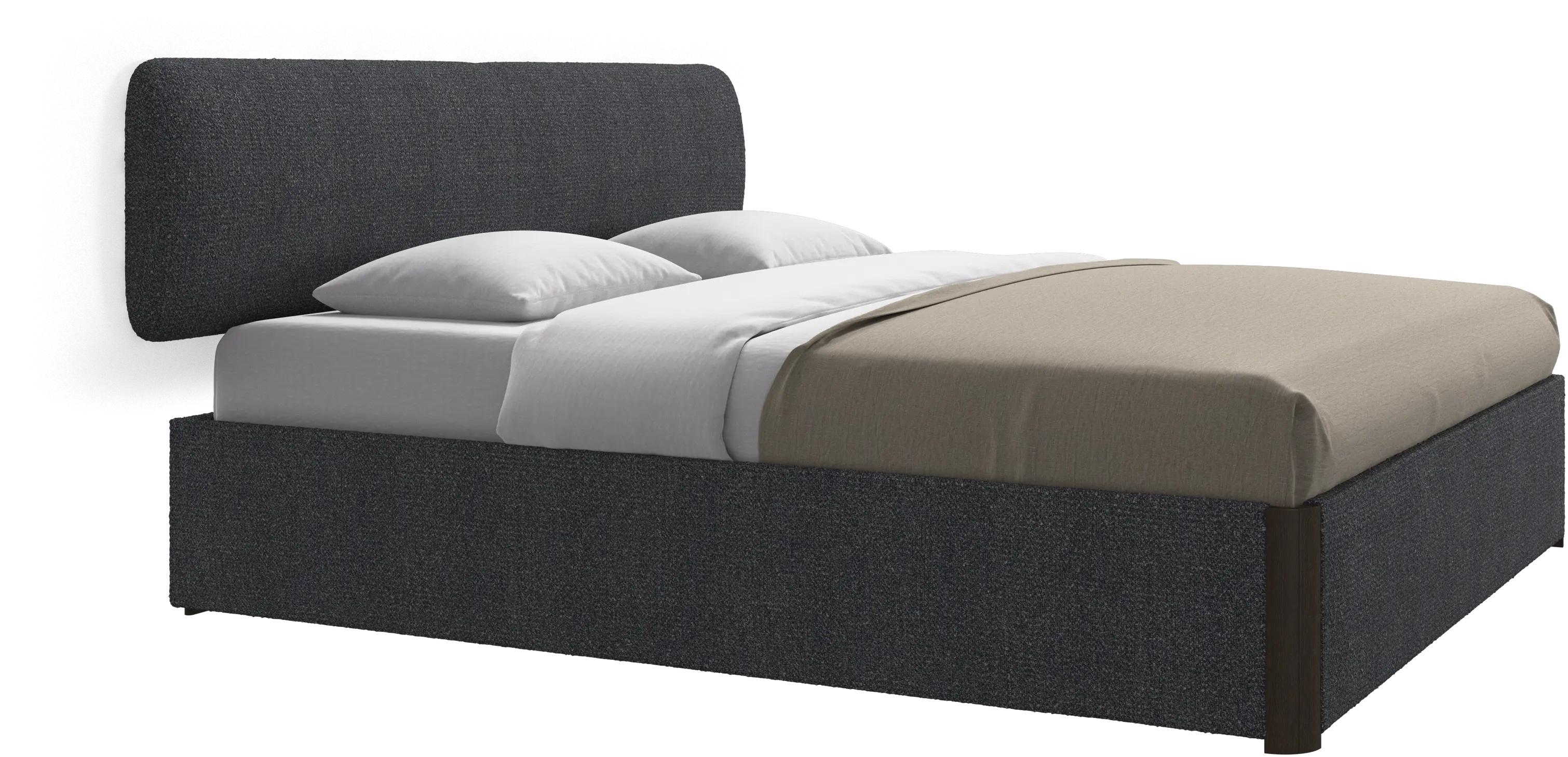Element bed, wall-mounted headboard, with slats and storage solution, excl. mattress