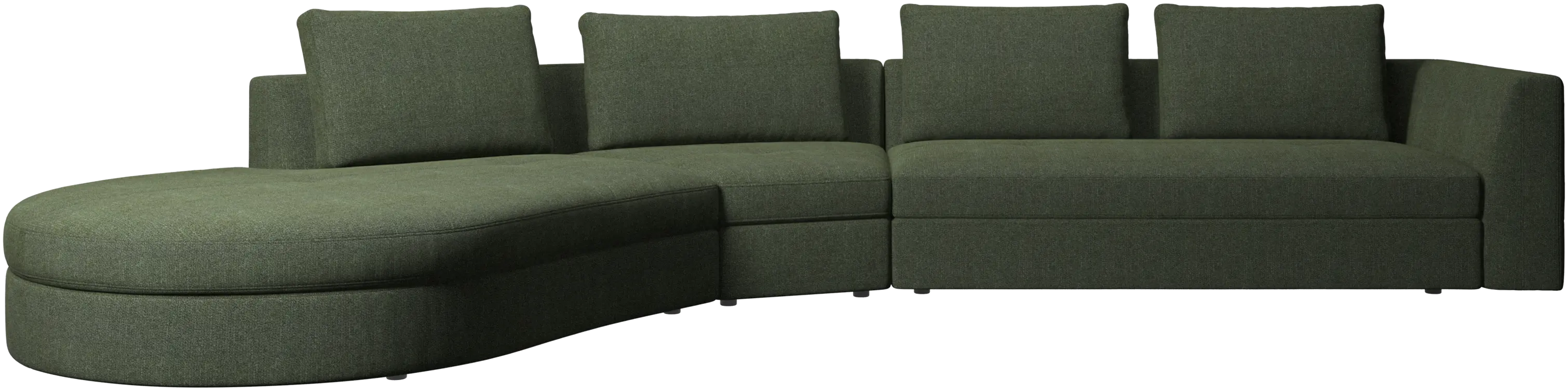 Bergamo sofa with round lounging unit, left