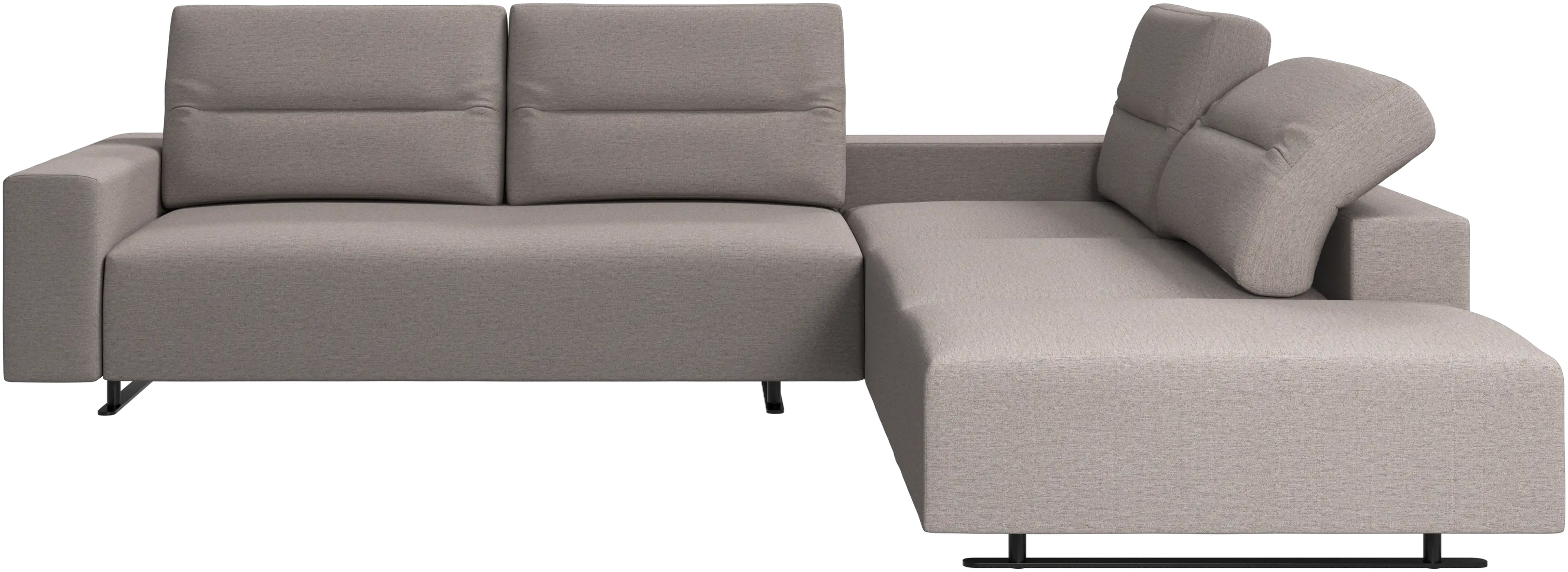 Hampton corner sofa with adjustable back and storage on left side