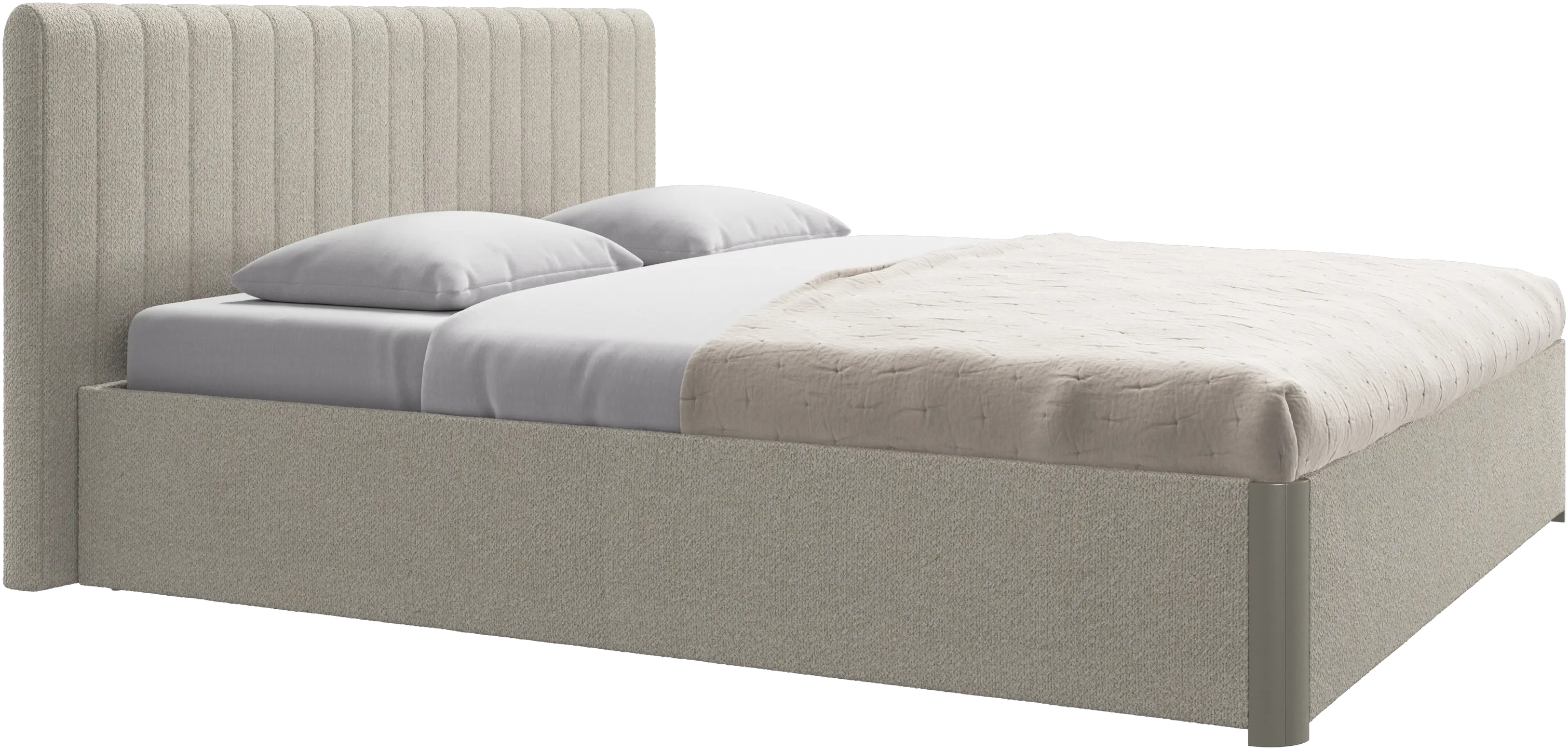 Element bed, bed-mounted headboard, with slats and storage solution, excl. mattress