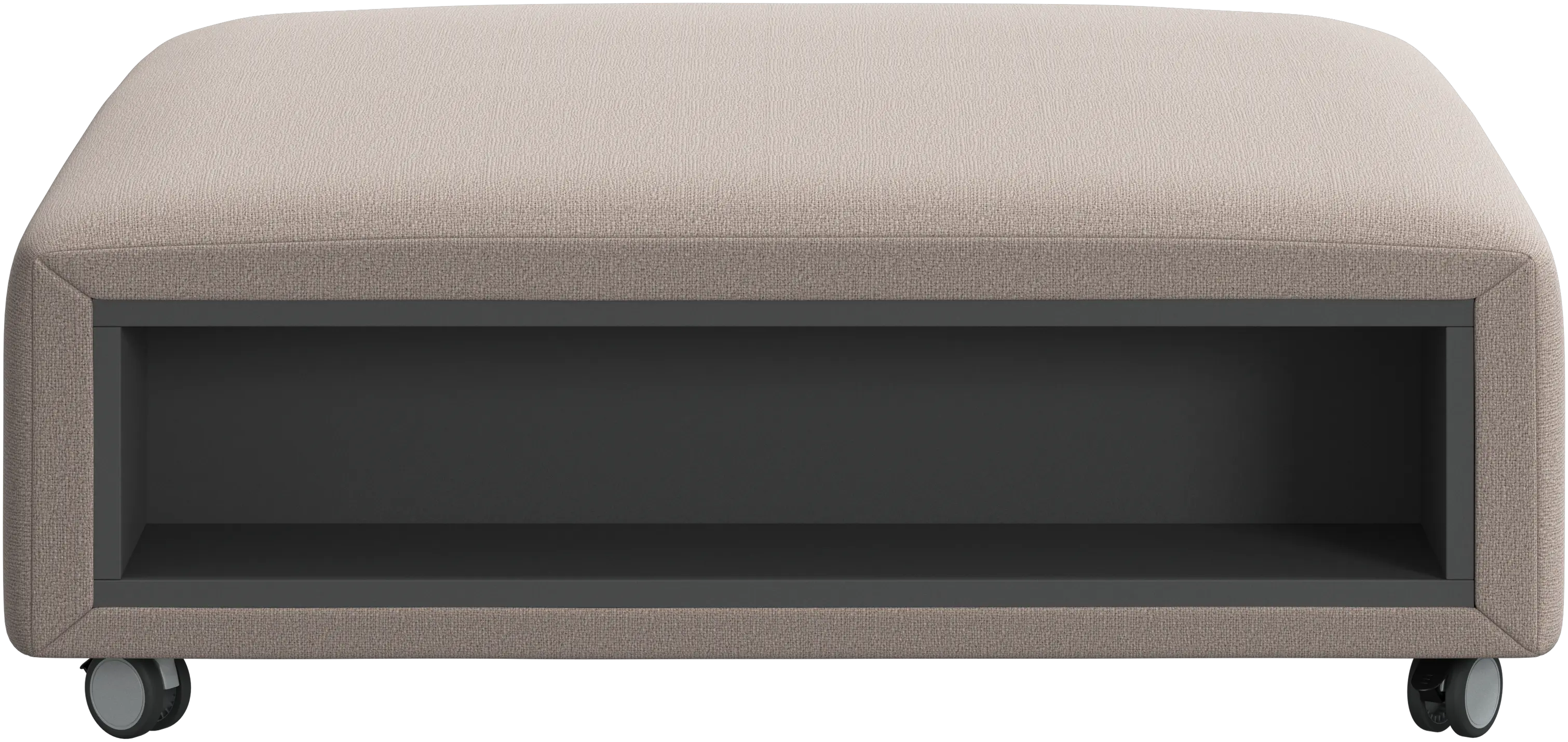 Hampton footstool on wheels with storage left and right sides