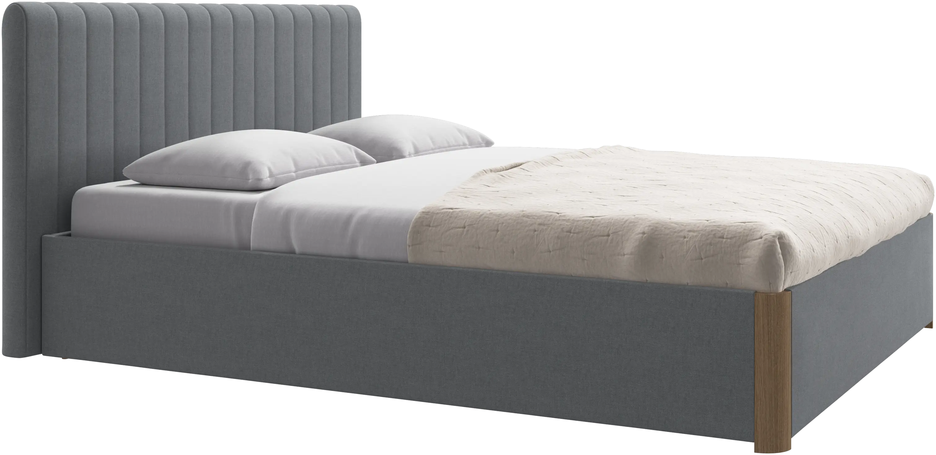 Element bed, bed-mounted headboard, with slats and storage solution, excl. mattress