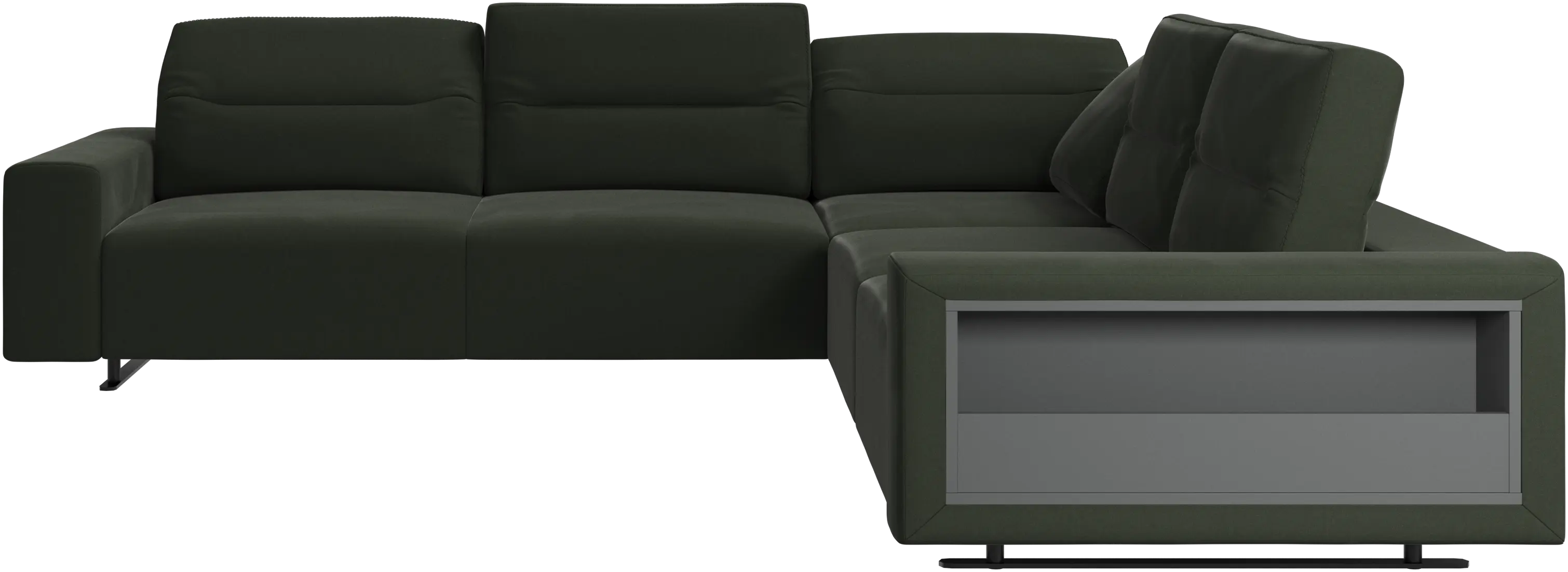 Hampton corner sofa with adjustable back and storage