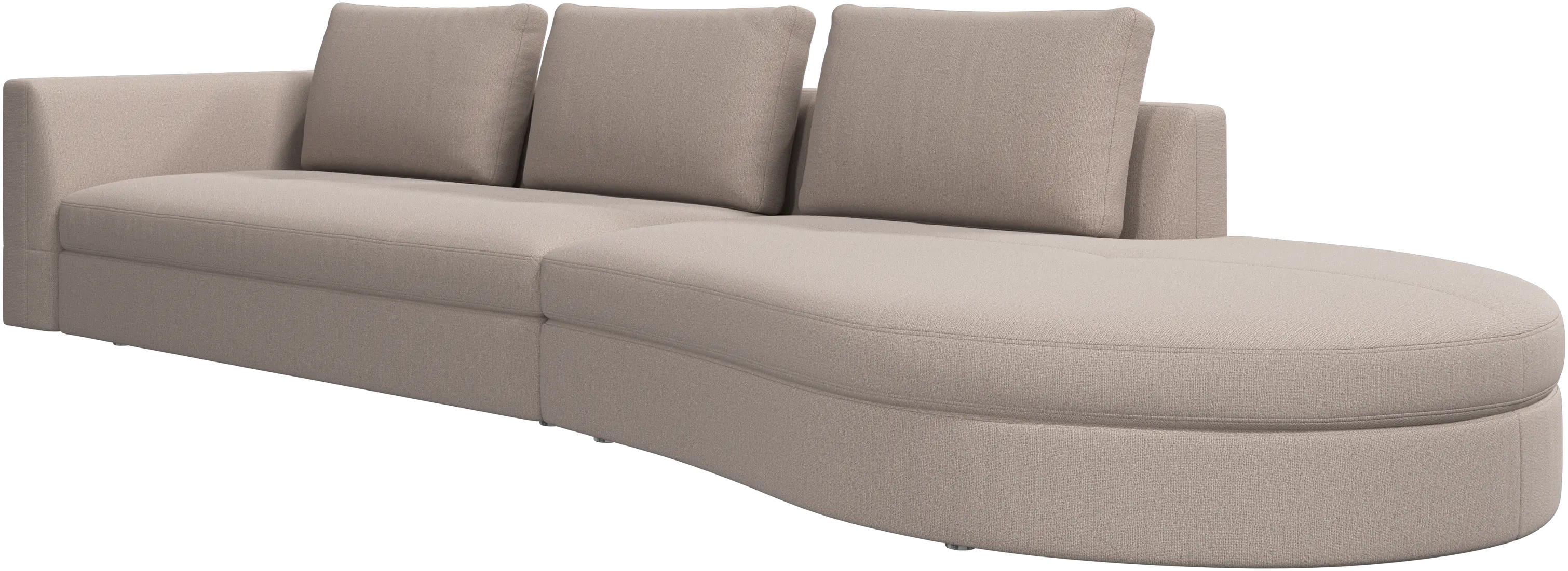 Bergamo sofa with round lounging unit,right