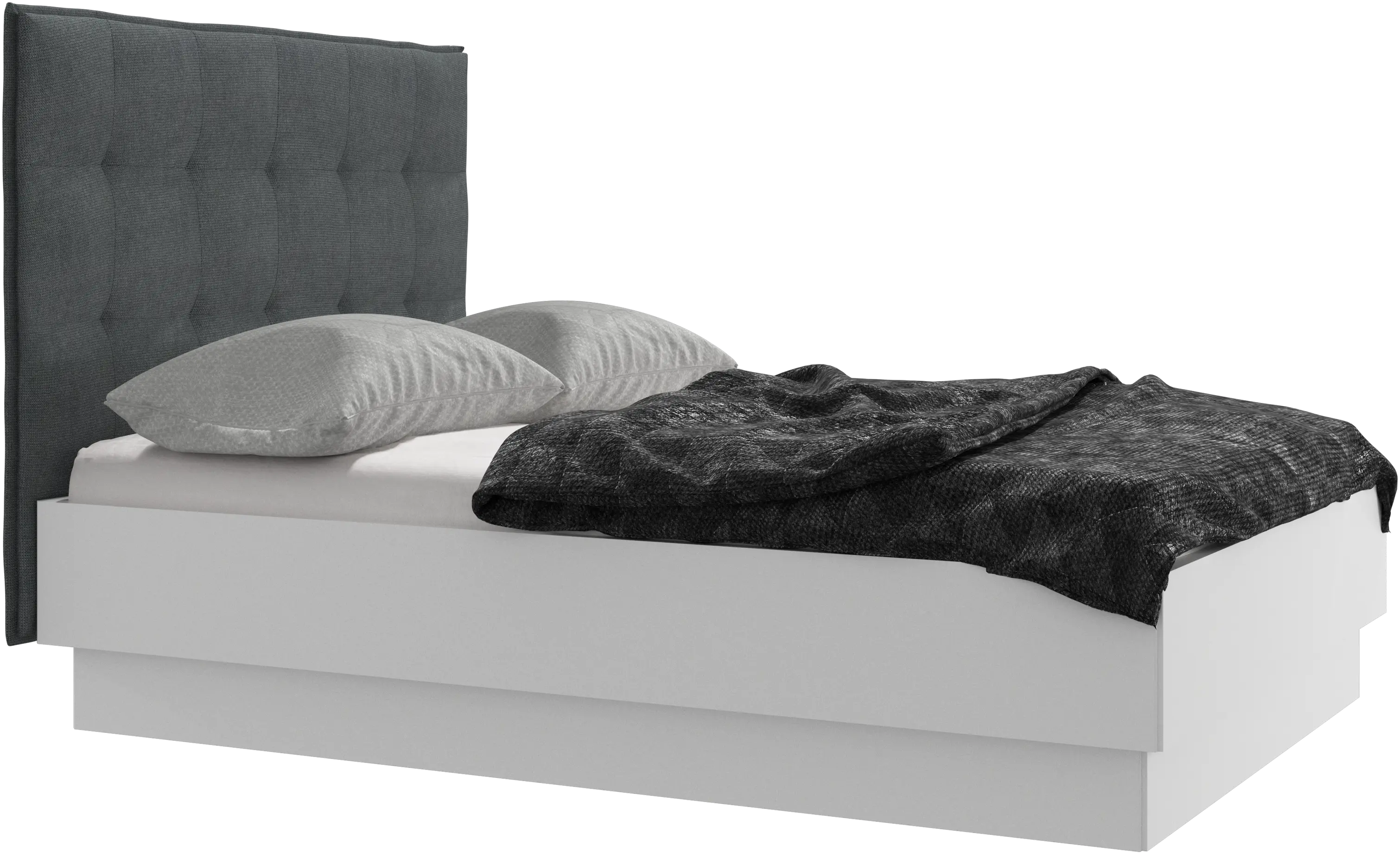 Lit Lugano avec rangement intégré, sommier inclus, hors matelas