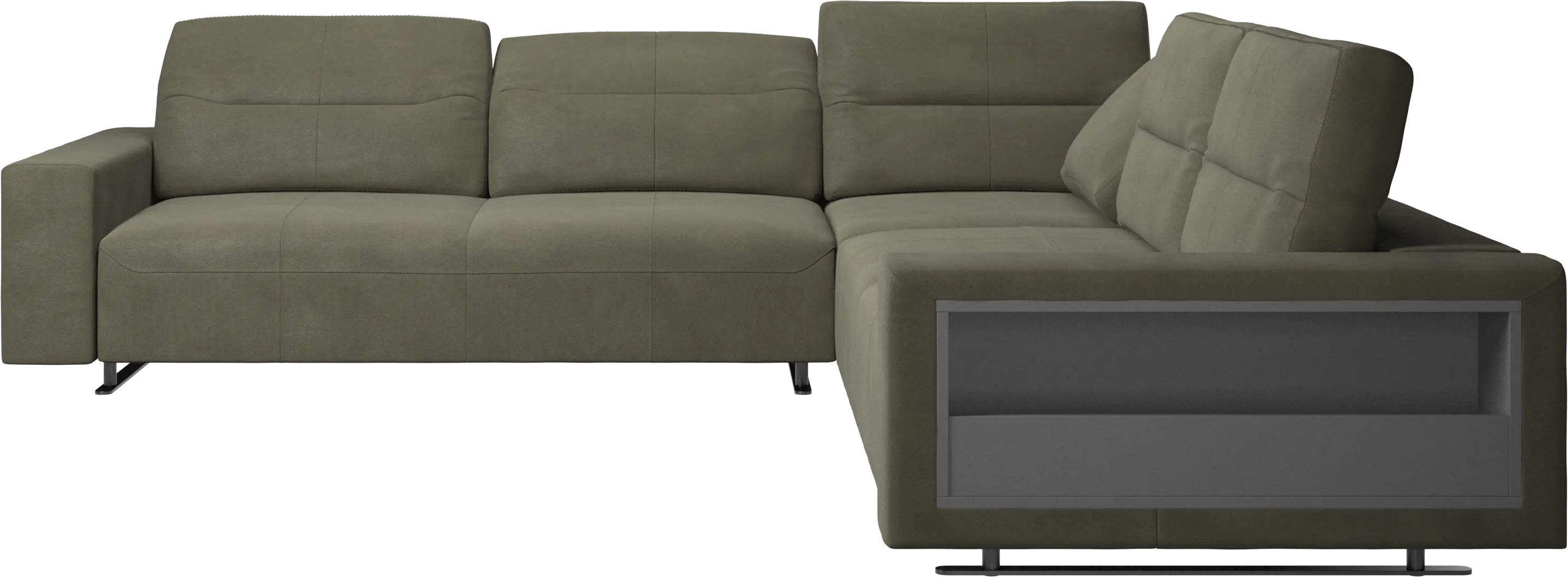 Hampton corner sofa with adjustable back and storage