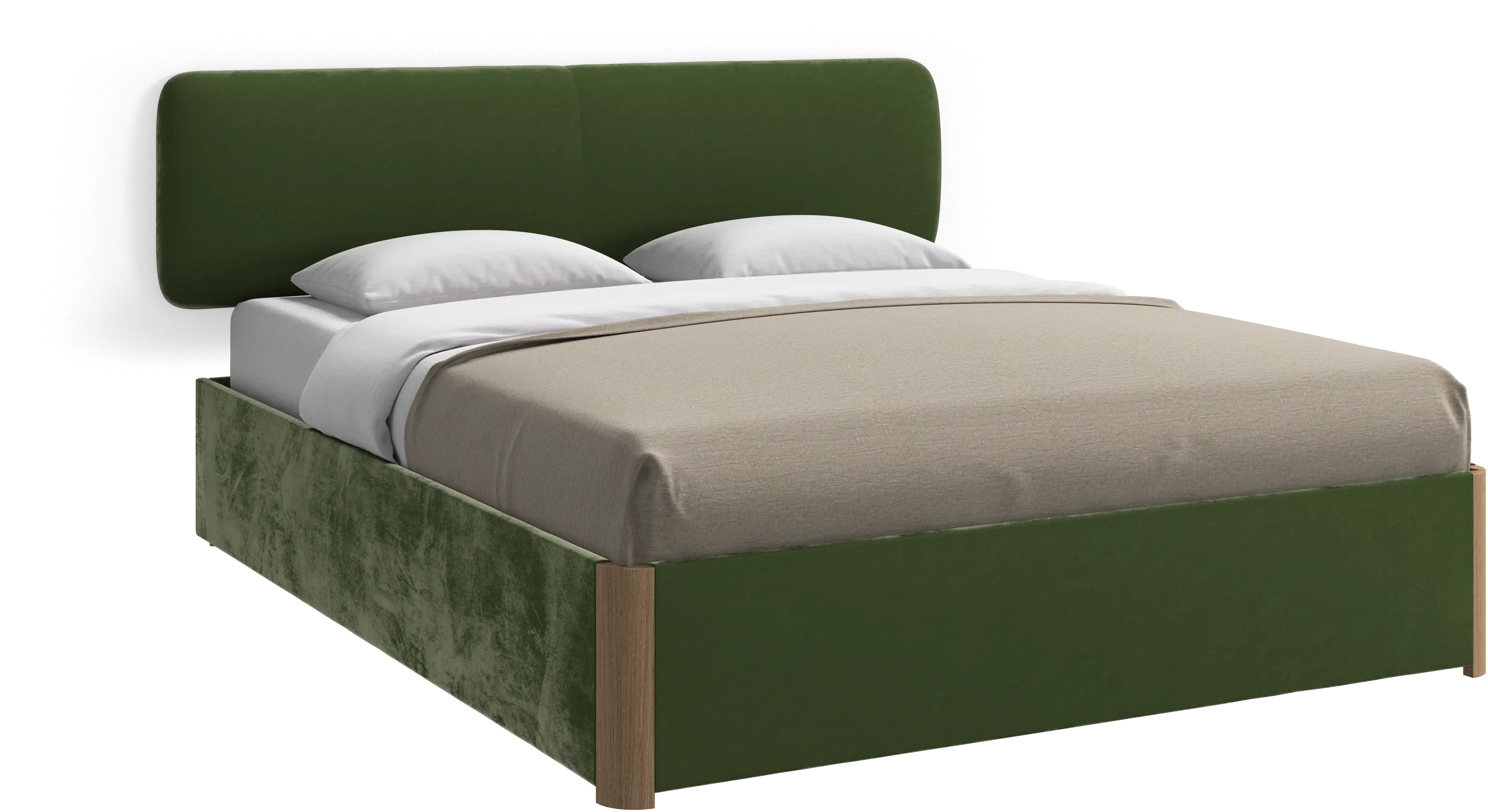 Element bed, wall-mounted headboard, with slats, excl. mattress