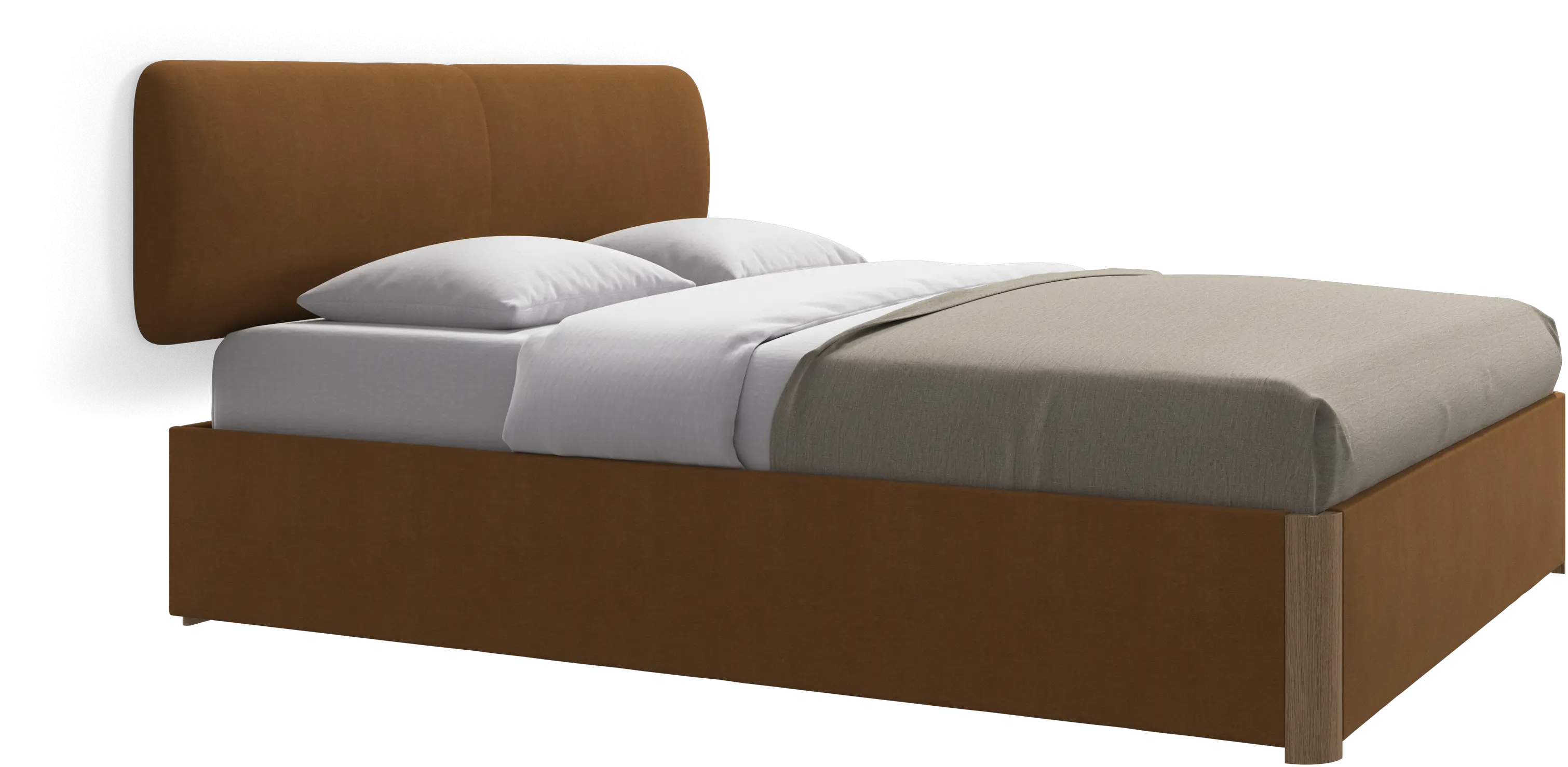 Element bed, wall-mounted headboard, with slats and storage solution, excl. mattress