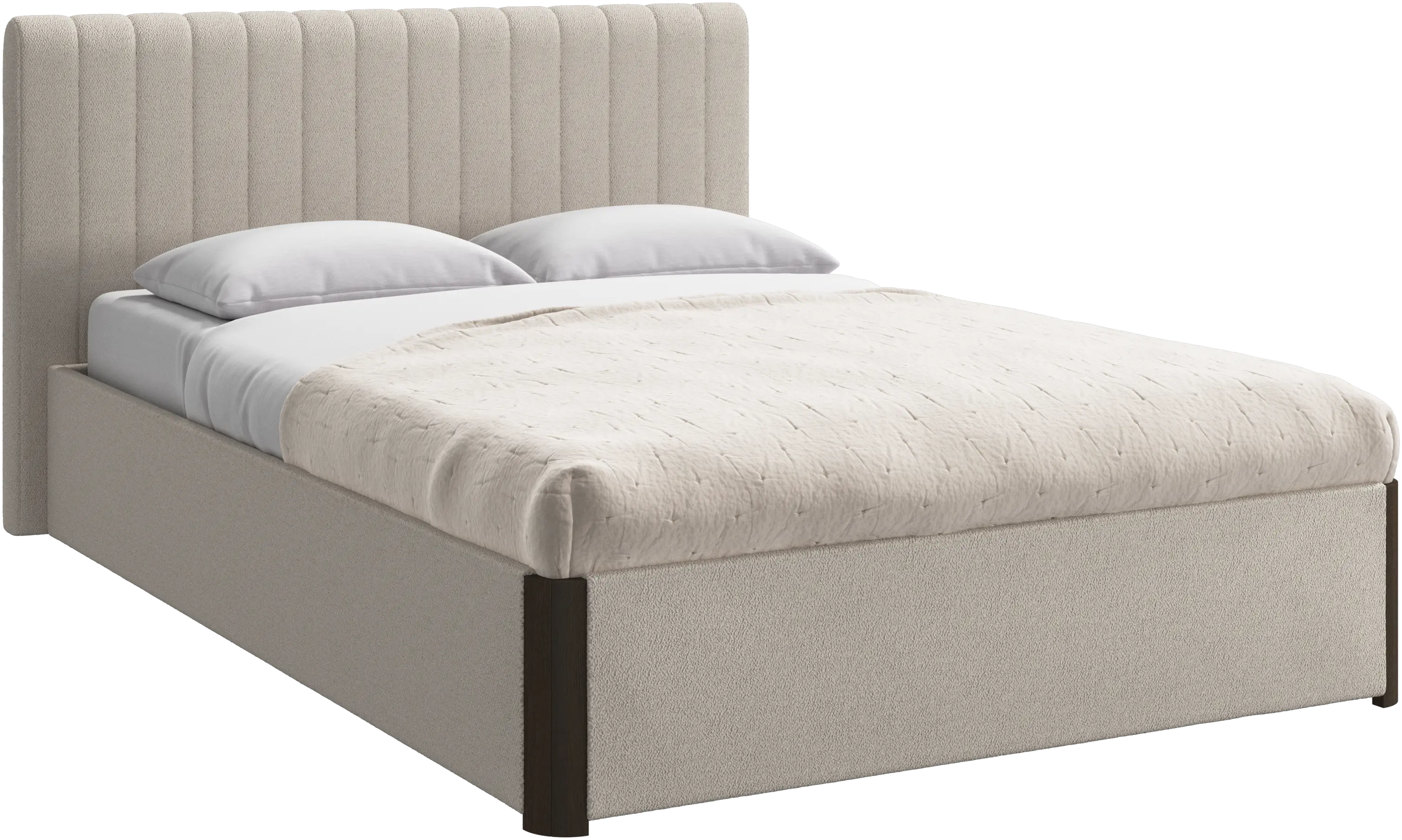Element bed, bed-mounted headboard, with slats and storage solution, excl. mattress