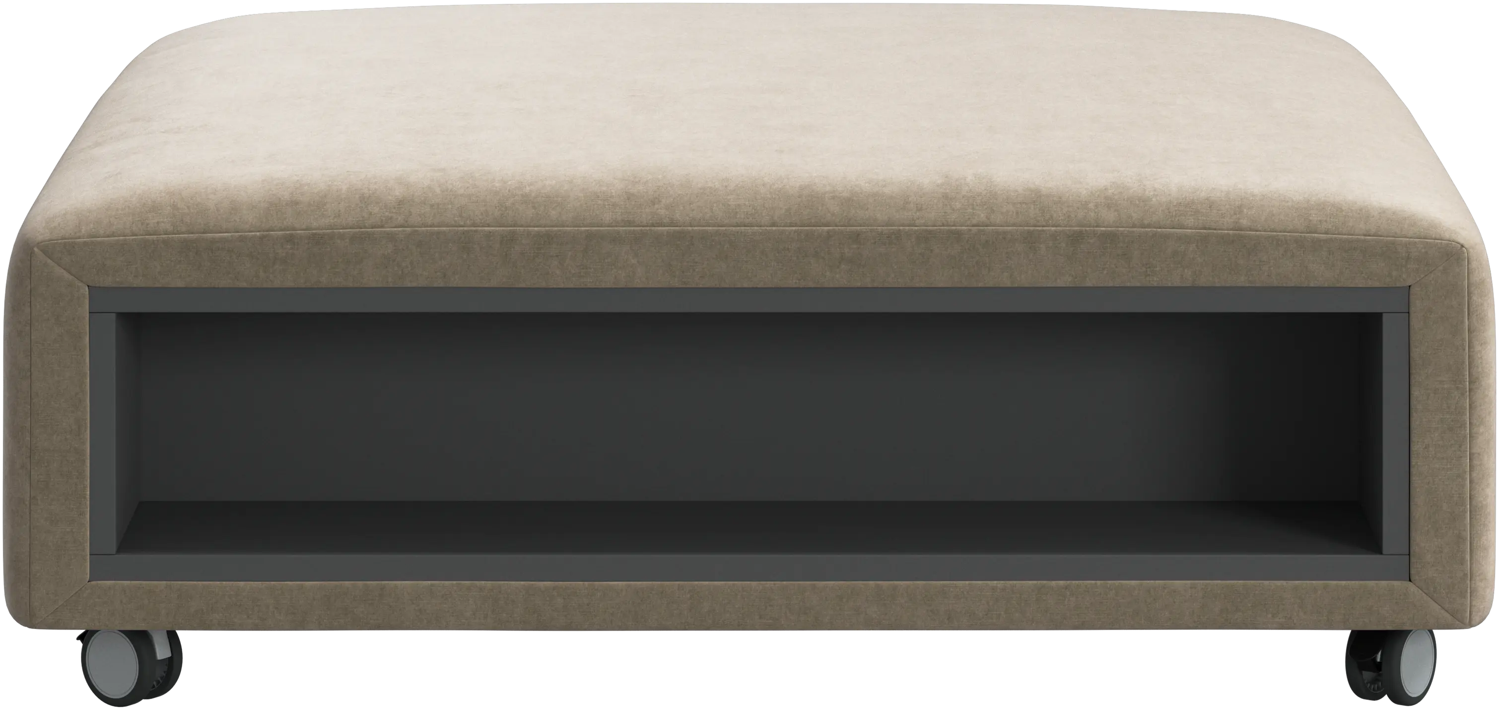 Hampton footstool on wheels with storage left and right sides