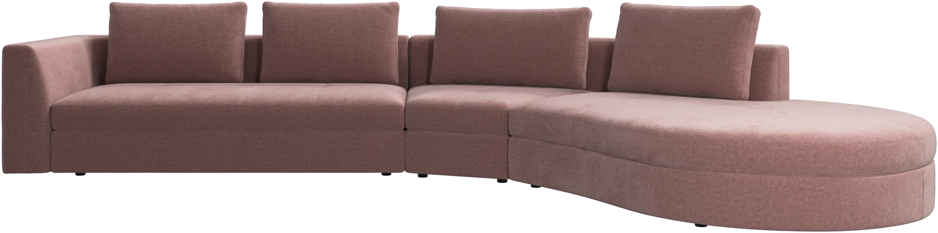 Bergamo sofa with round lounging unit,right