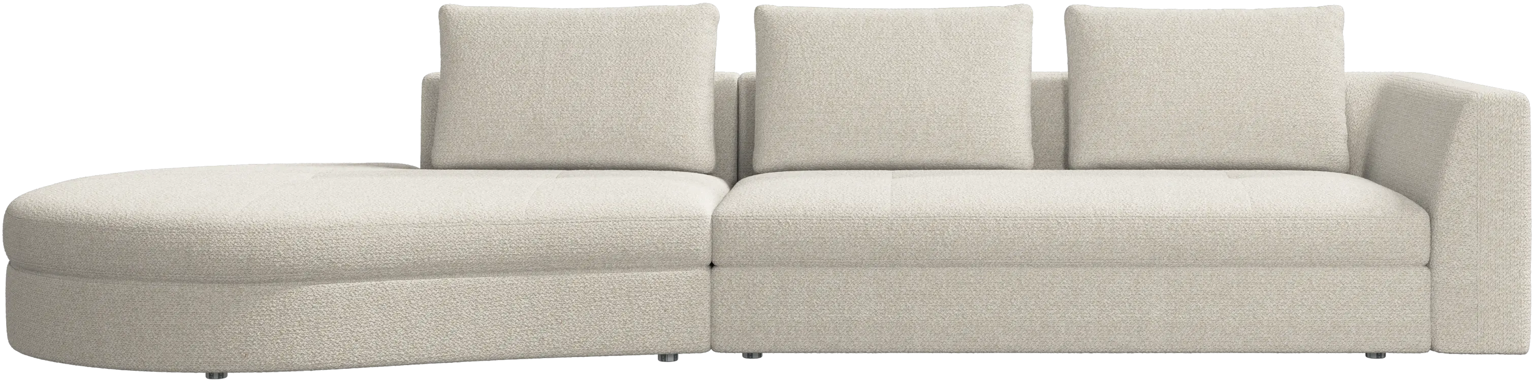 Bergamo sofa with round lounging unit, left