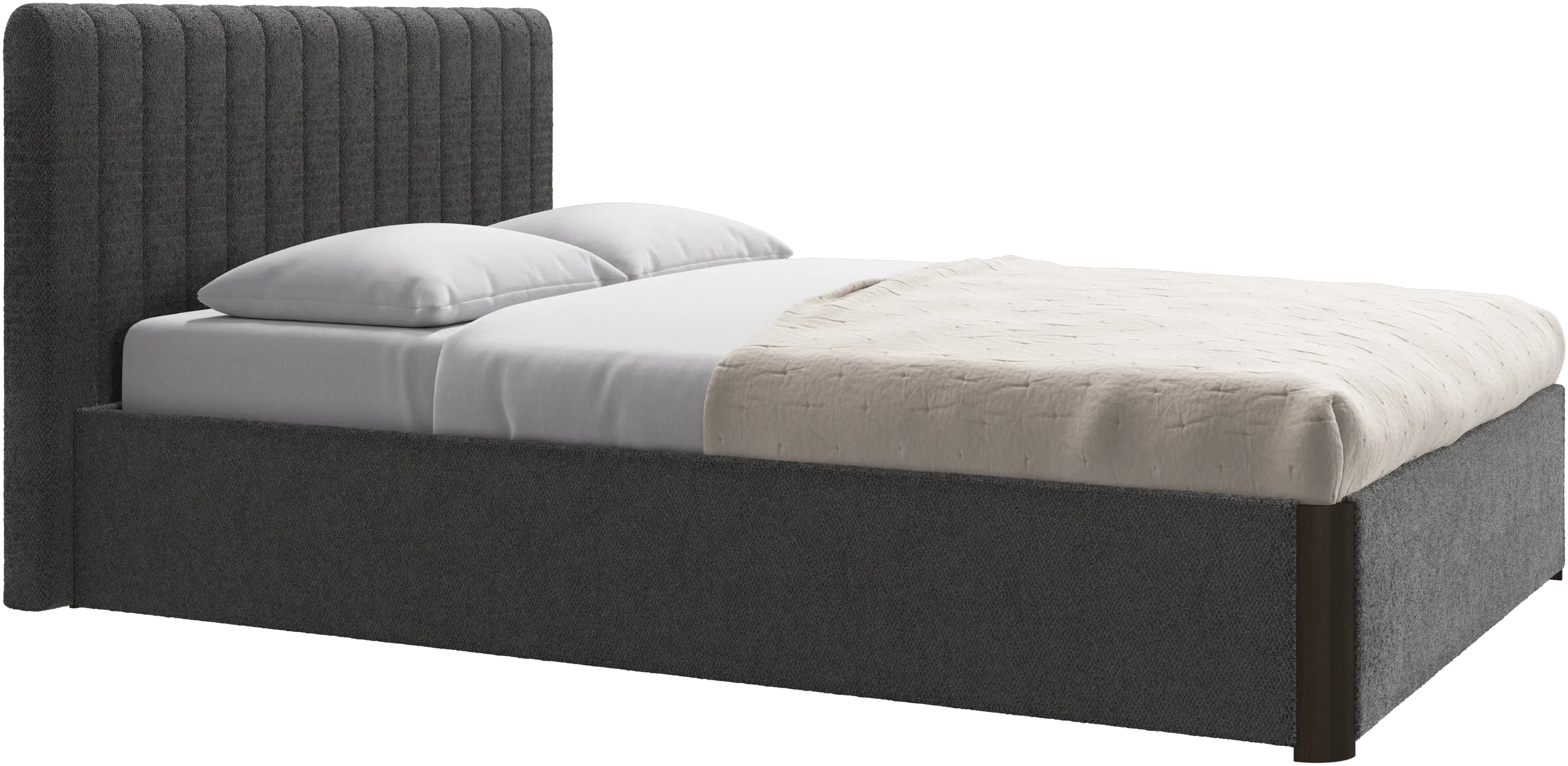Element bed, bed-mounted headboard, with slats and storage solution, excl. mattress