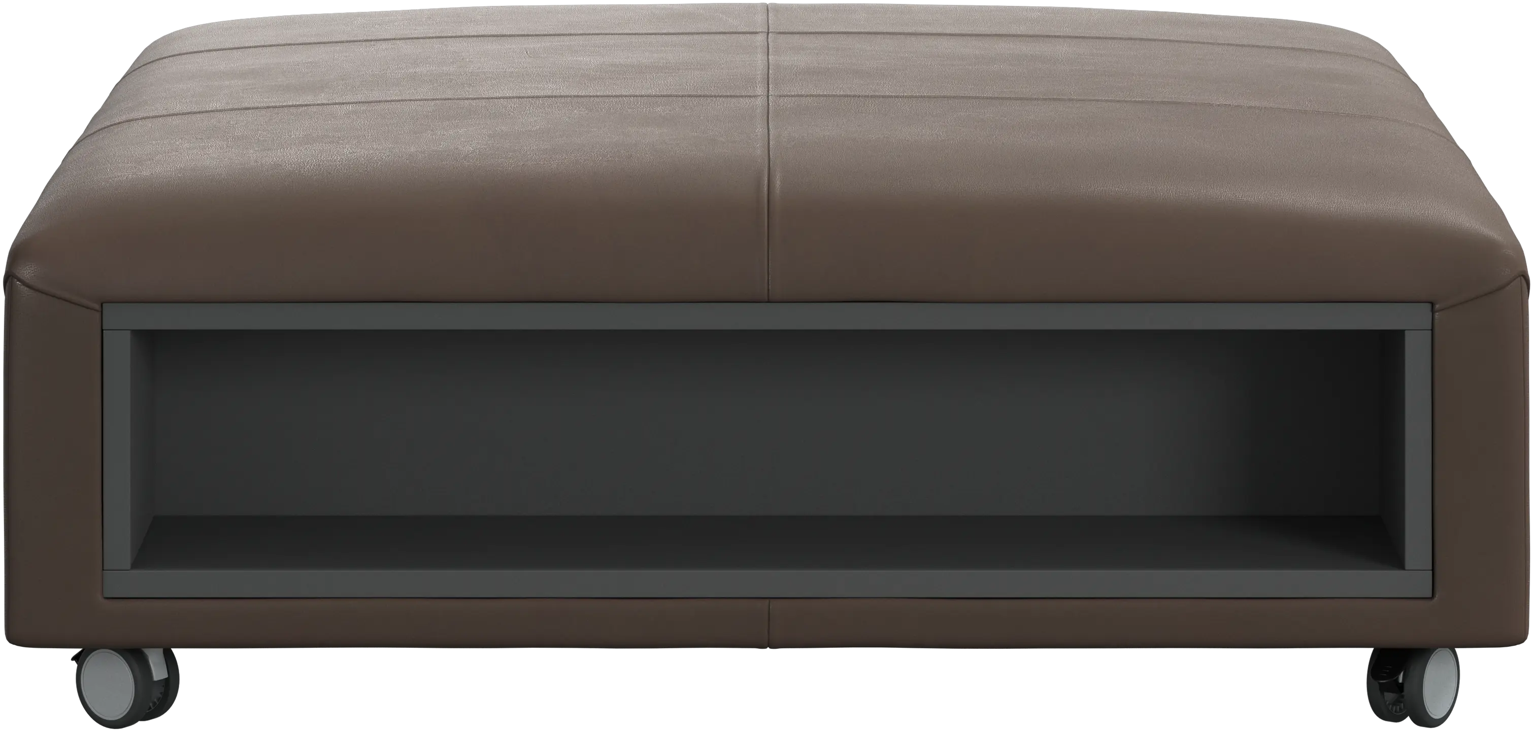 Hampton footstool on wheels with storage left and right sides
