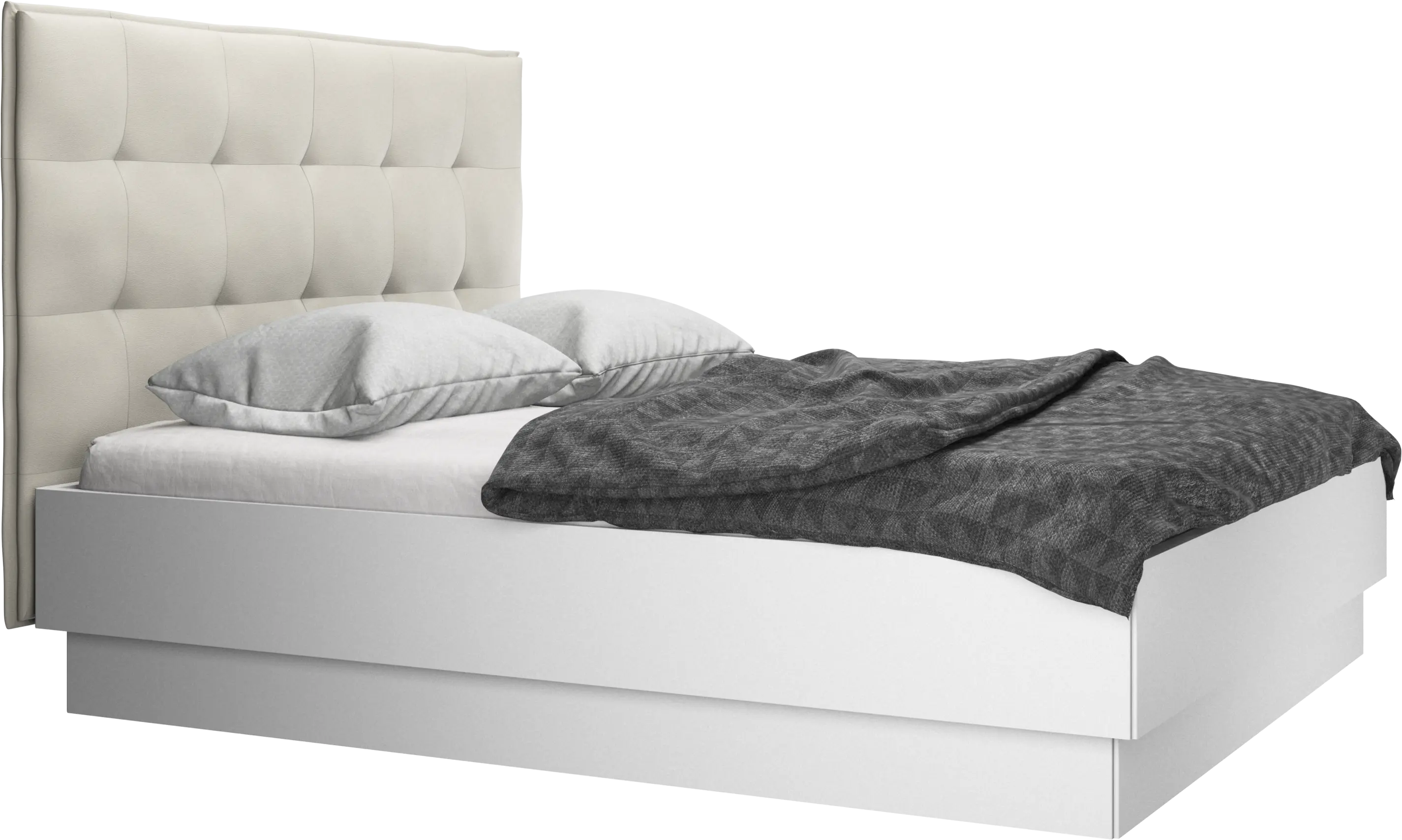 Lugano storage bed with lift-up frame and slats, excl. mattress