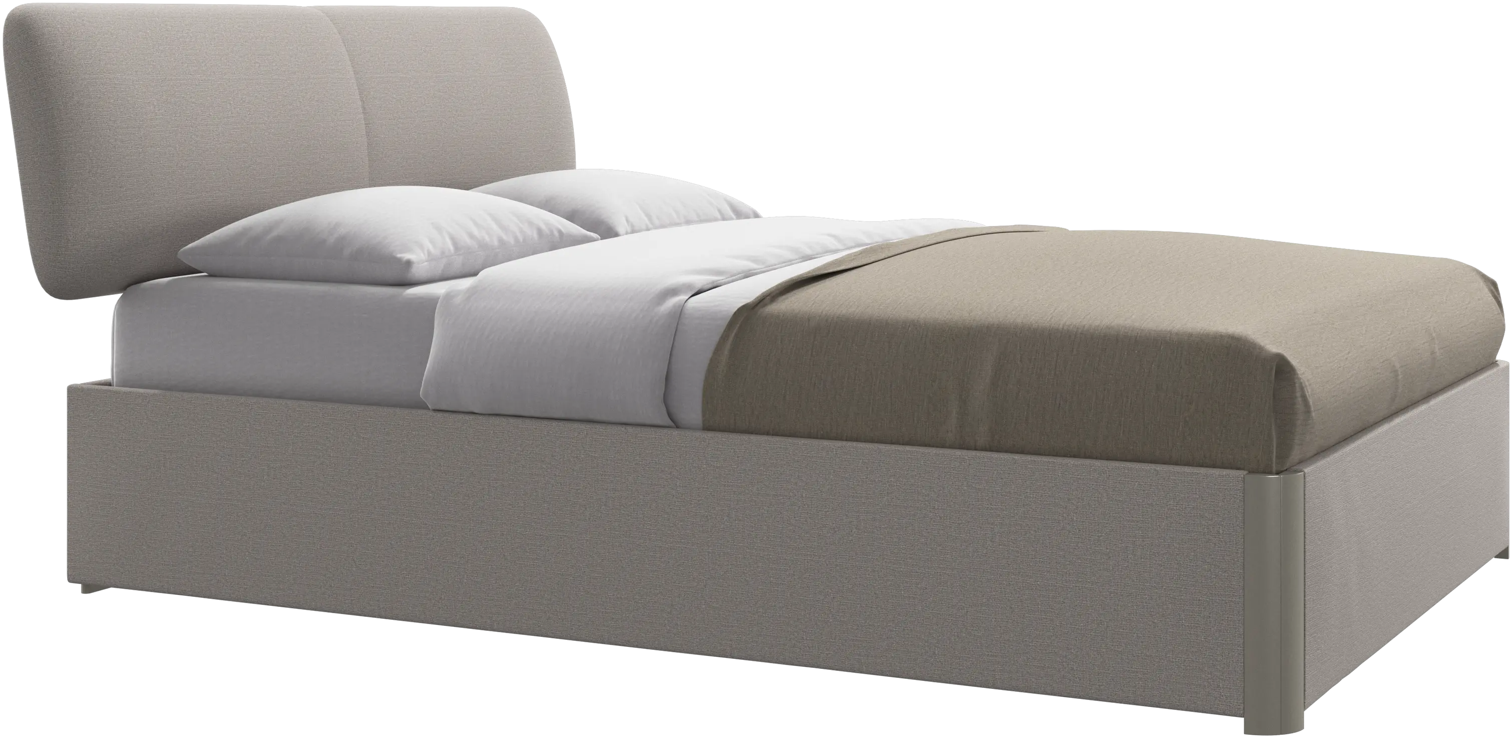 Element bed, bed-mounted headboard, with slats and storage solution, excl. mattress