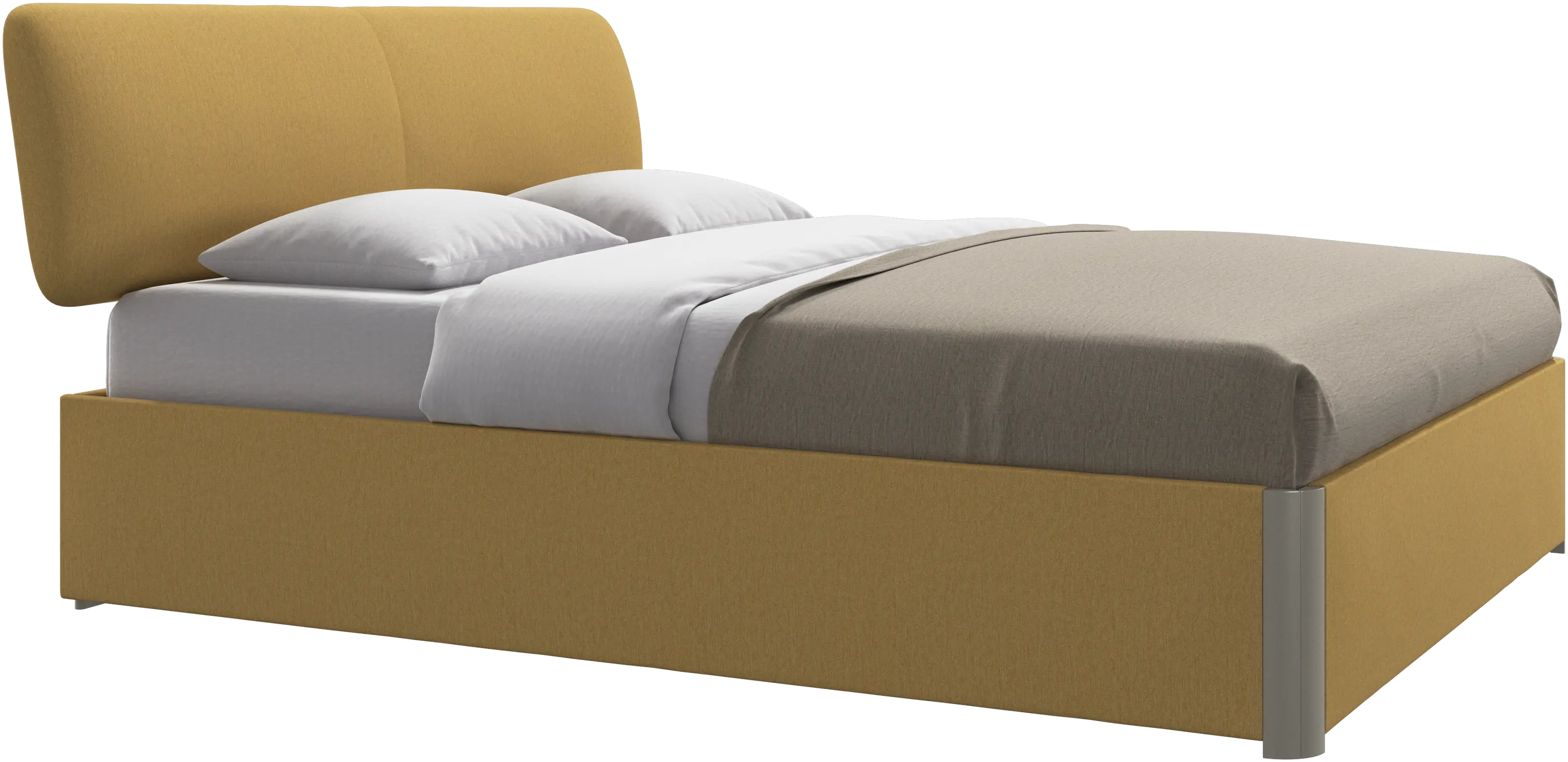 Element bed, bed-mounted headboard, with slats and storage solution, excl. mattress