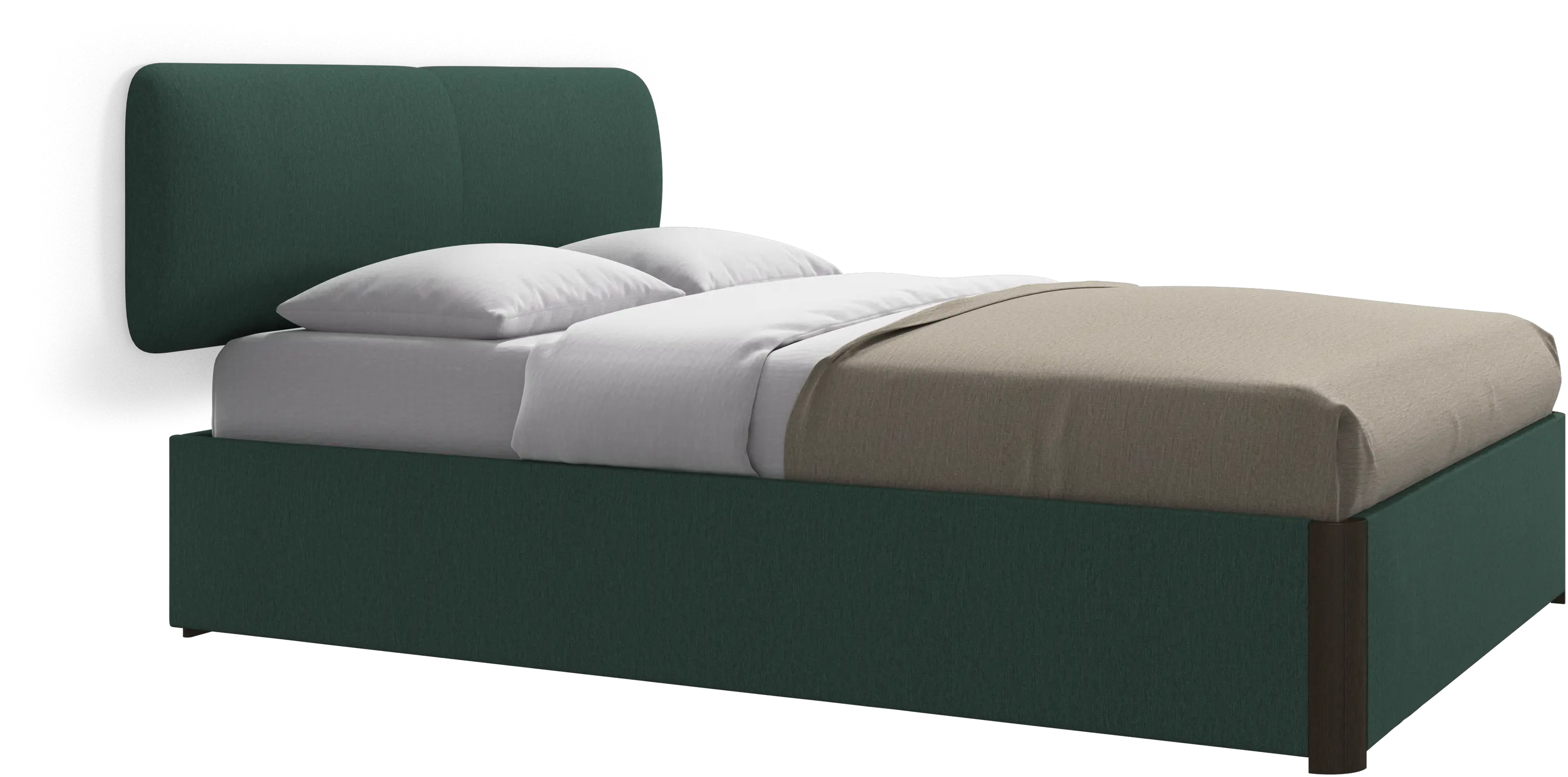 Element bed, wall-mounted headboard, with slats and storage solution, excl. mattress