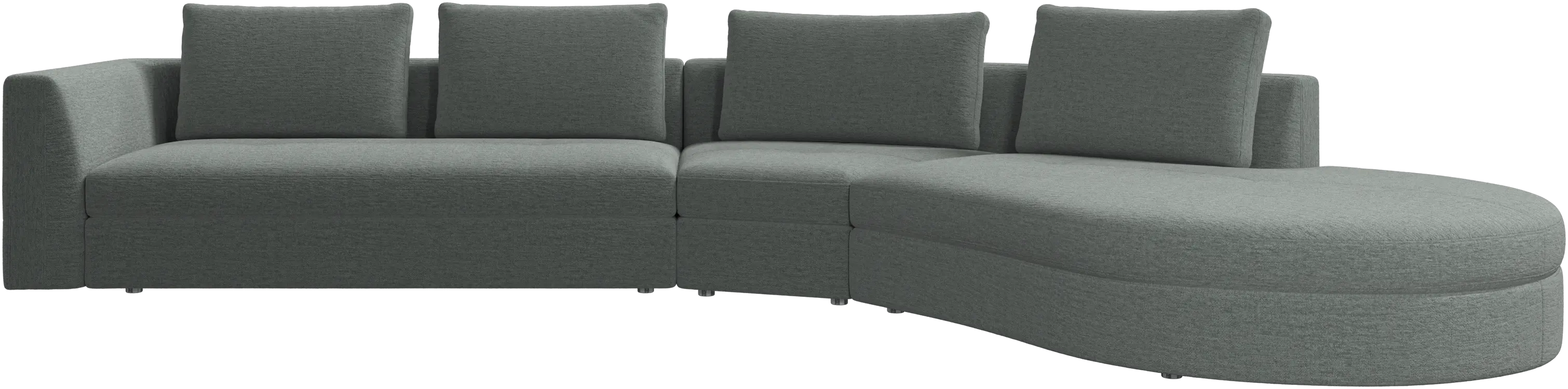 Bergamo sofa med rund lounge modul,høyre