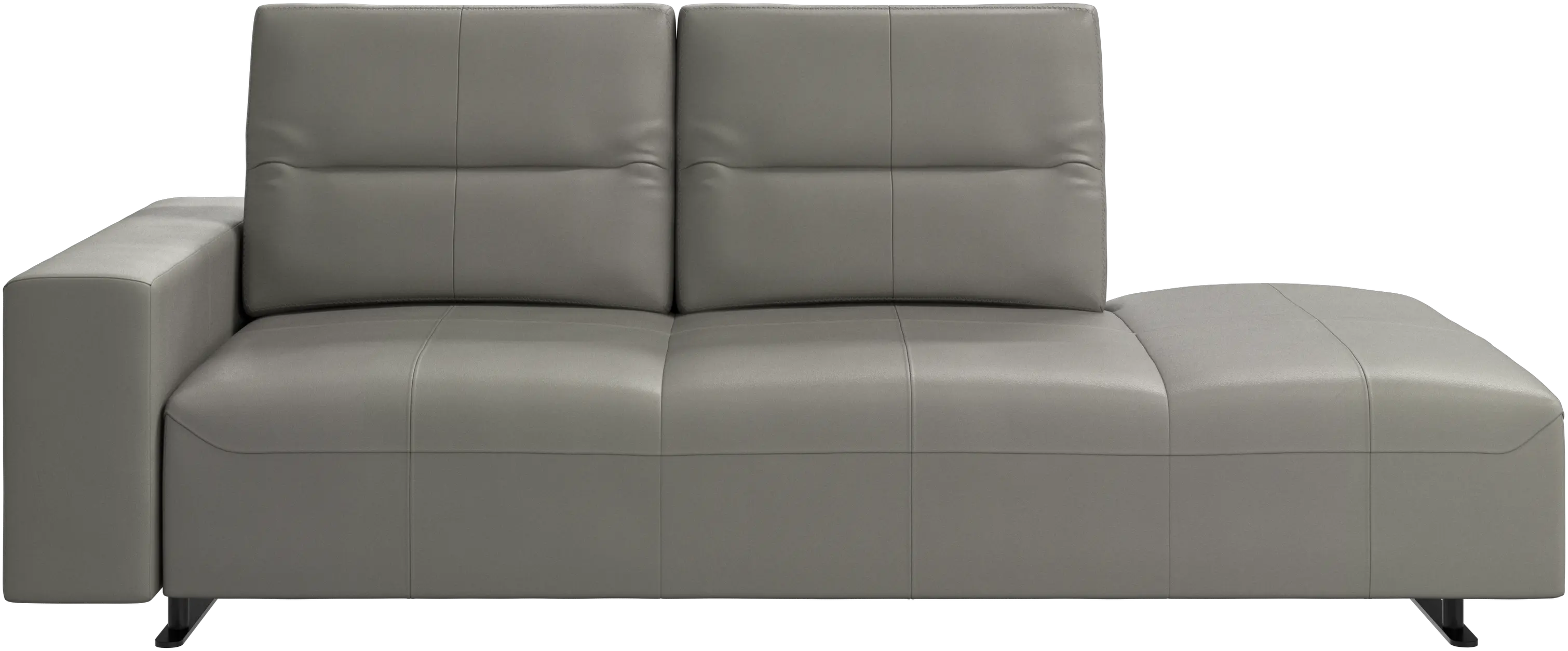 Hampton sofa with adjustable back and lounging unit right side, armrest left