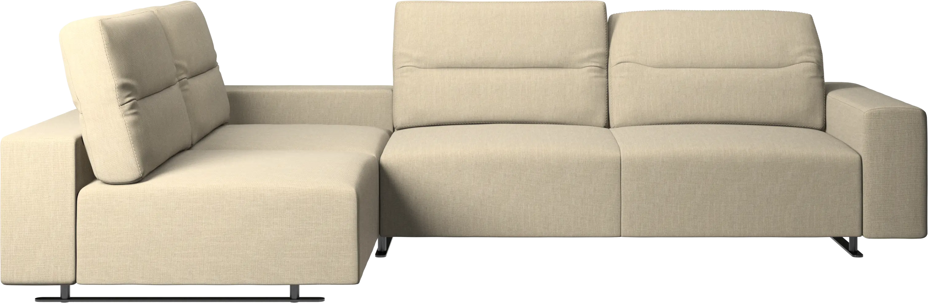 Hampton corner sofa with adjustable back and storage on right side