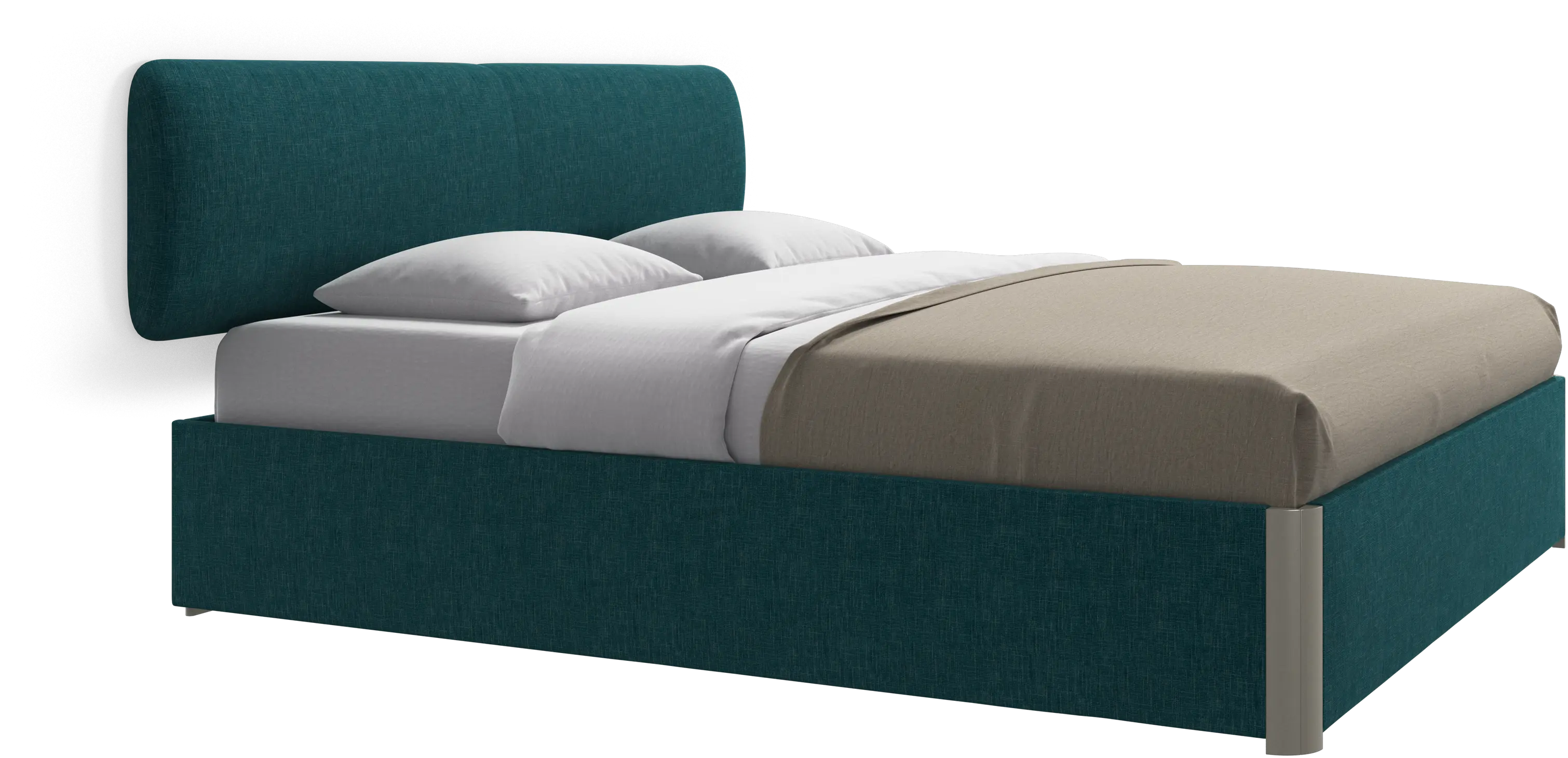 Element cama, cabecero montado en la pared, con láminas y solución de almacenamiento, excl. colchón