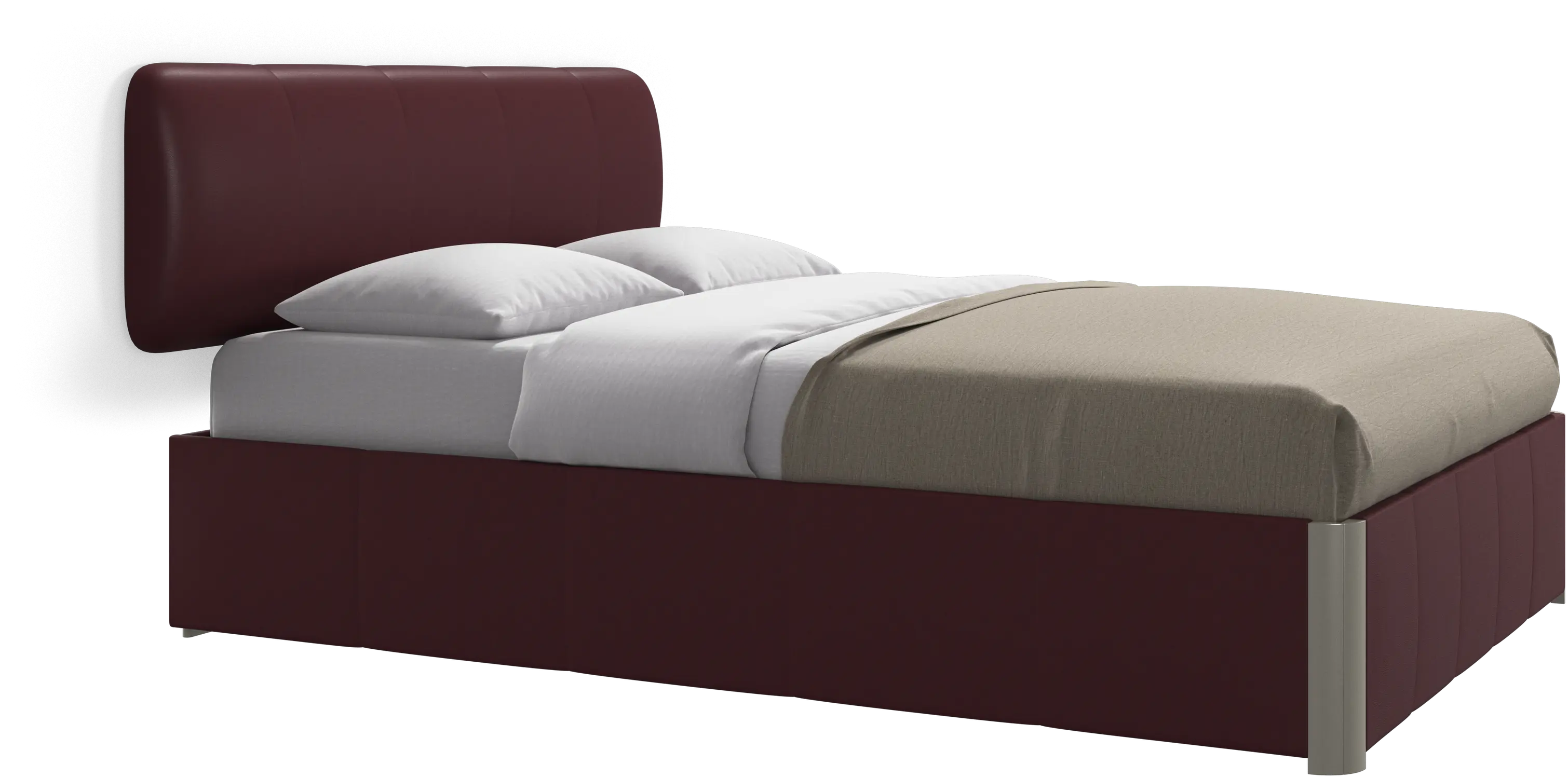 Element bed, wandgemonteerd hoofdbord, met latten en opbergoplossing, excl. matras