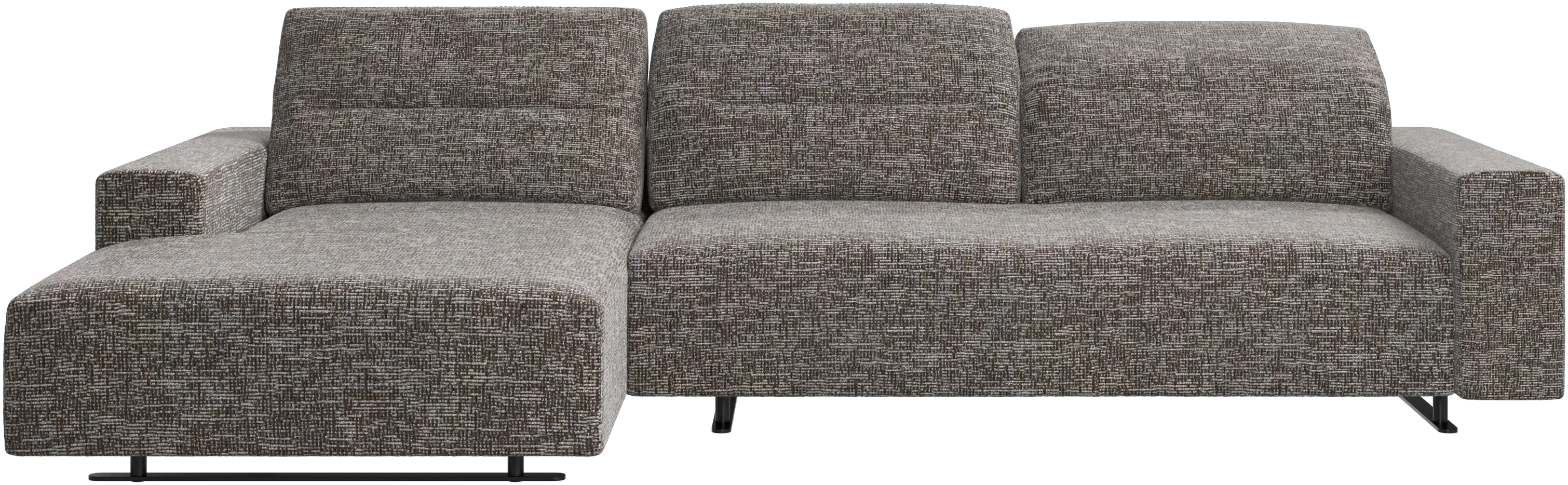 Hampton sofa with adjustable back and resting unit left side, storage right side