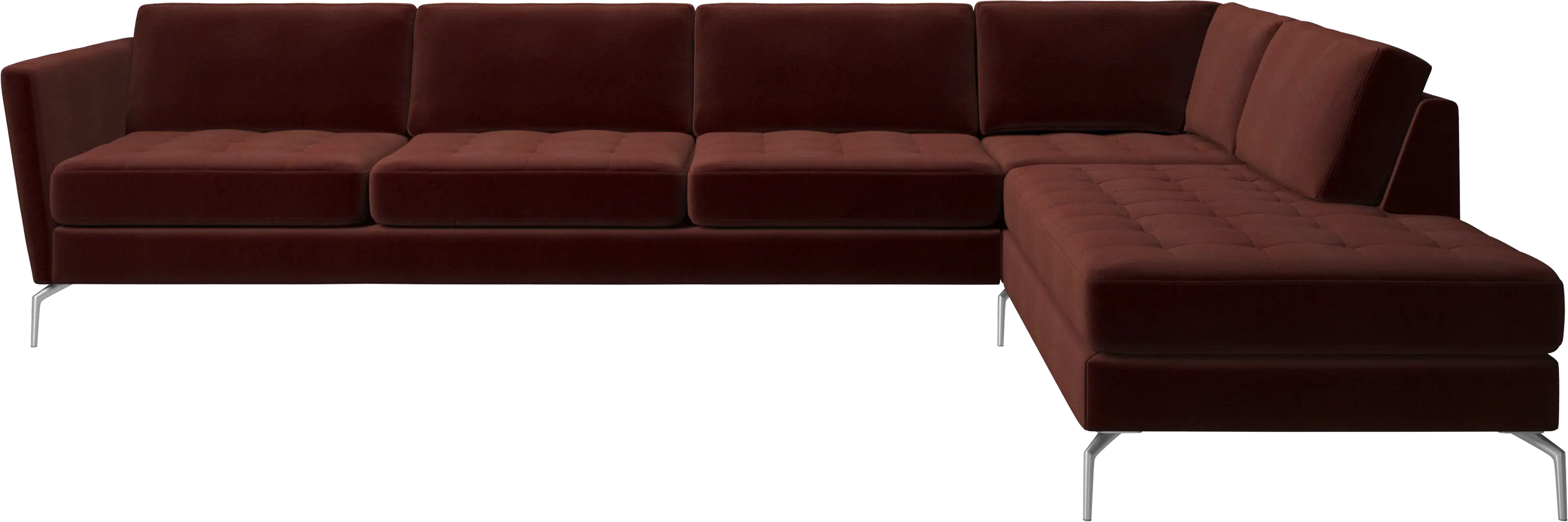Osaka corner sofa with lounging unit, tufted seat