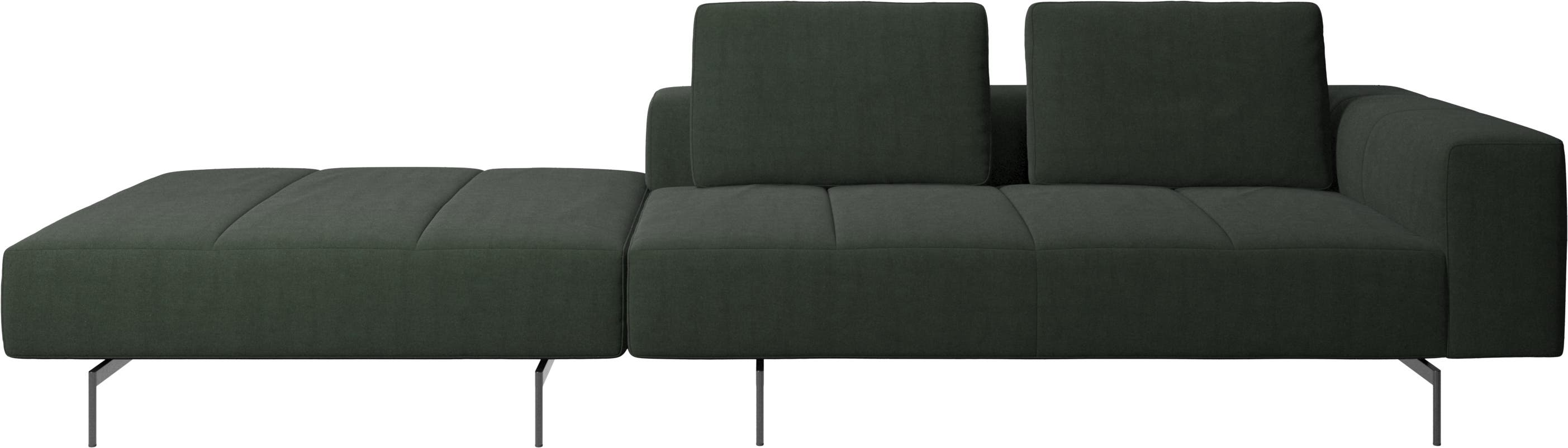 Amsterdam sofa with pouf on right side