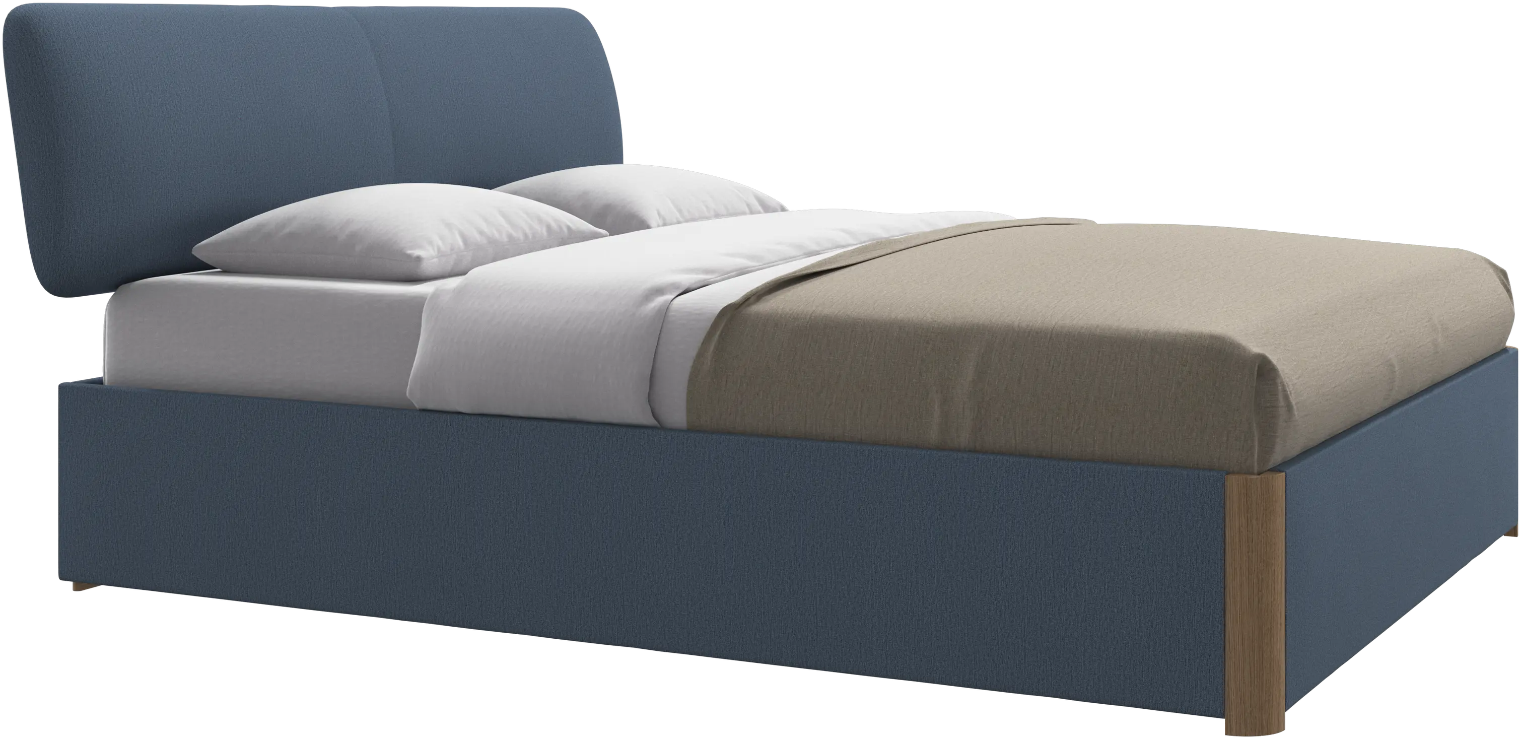 Element bed, bed-mounted headboard, with slats and storage solution, excl. mattress