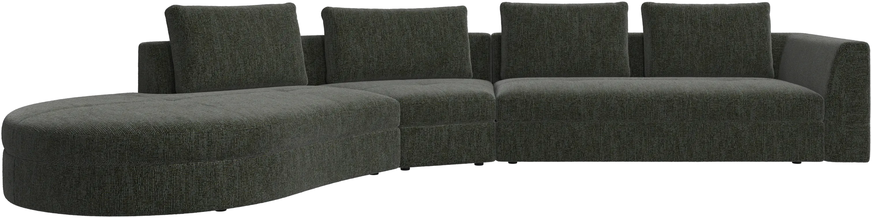 Bergamo sofa with round lounging unit, left
