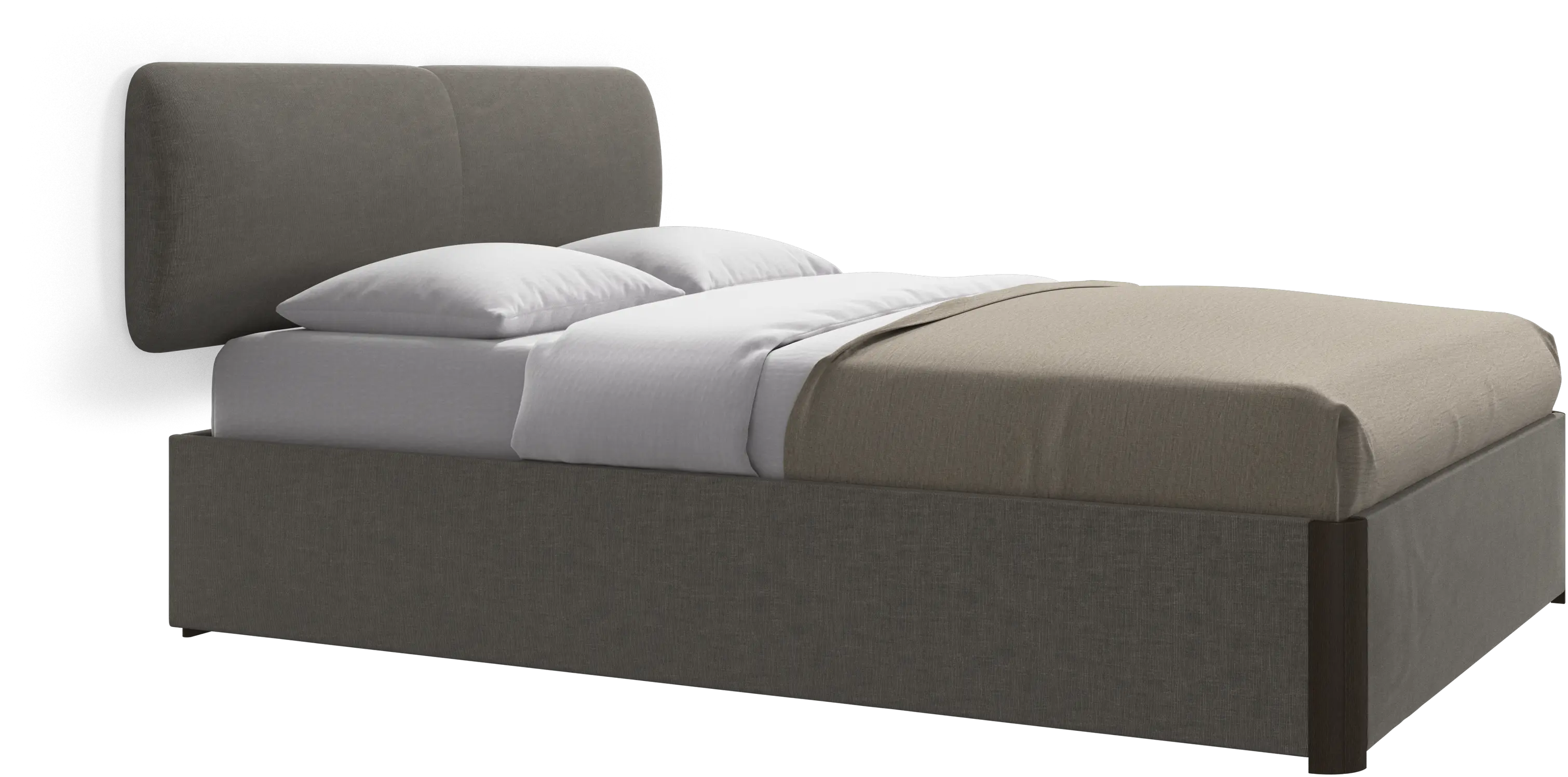 Element bed, wall-mounted headboard, with slats and storage solution, excl. mattress
