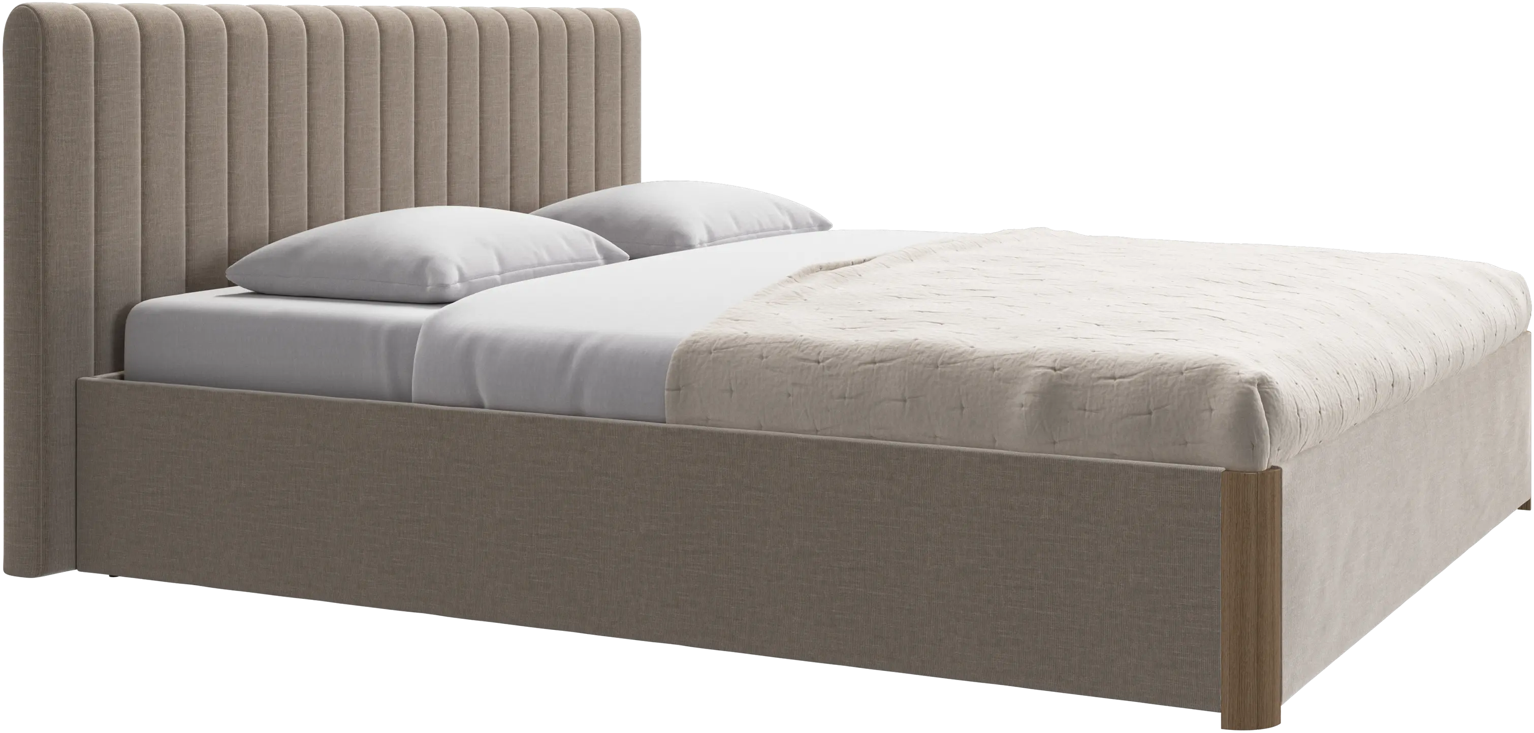 Element bed, bed-mounted headboard, with slats and storage solution, excl. mattress
