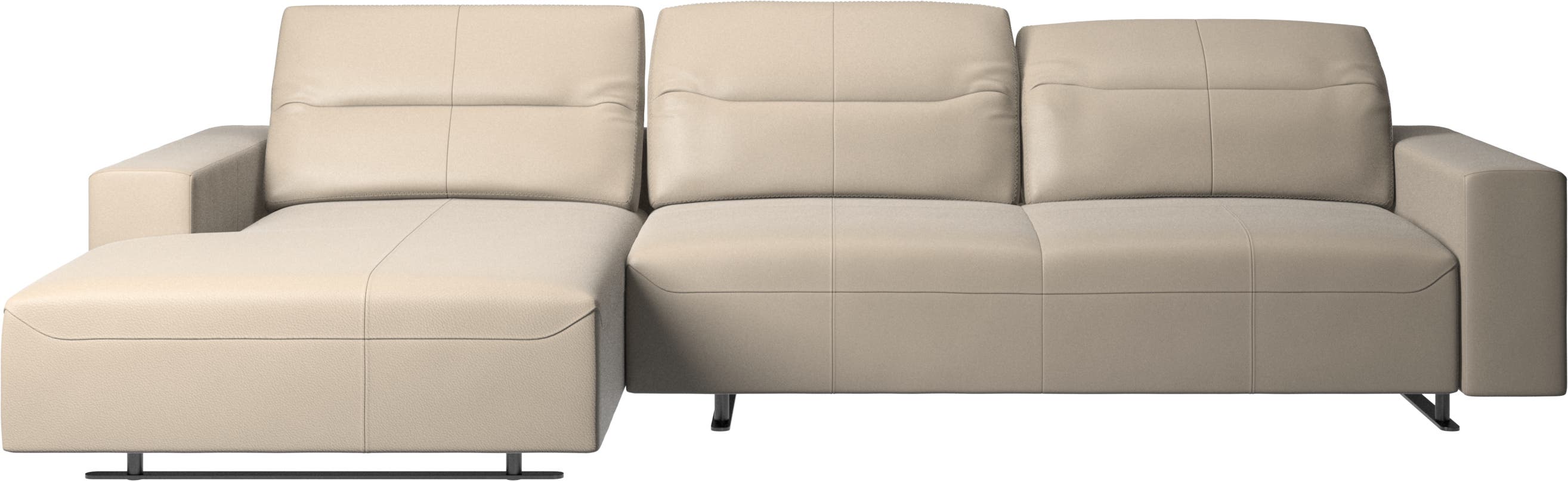 Hampton sofa with adjustable back, resting unit and storage both sides