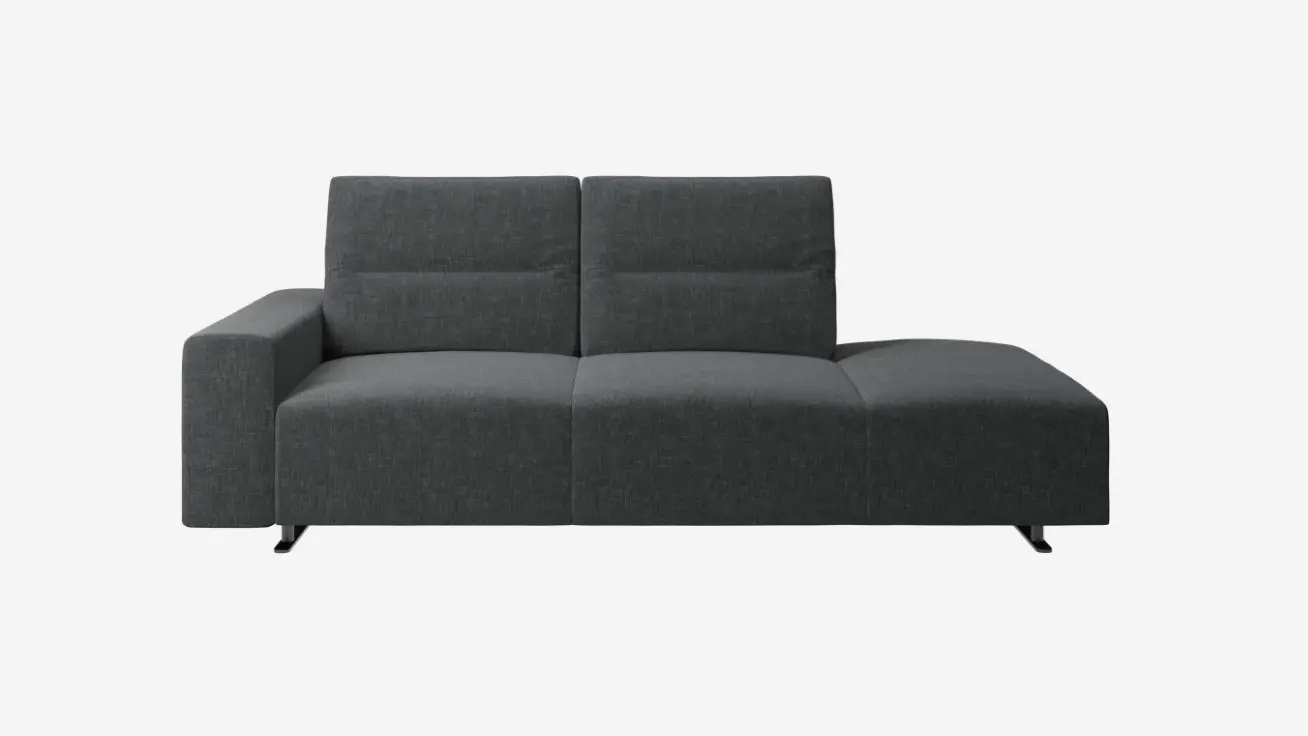 Hampton sofa with adjustable back and lounging unit right side, armrest left