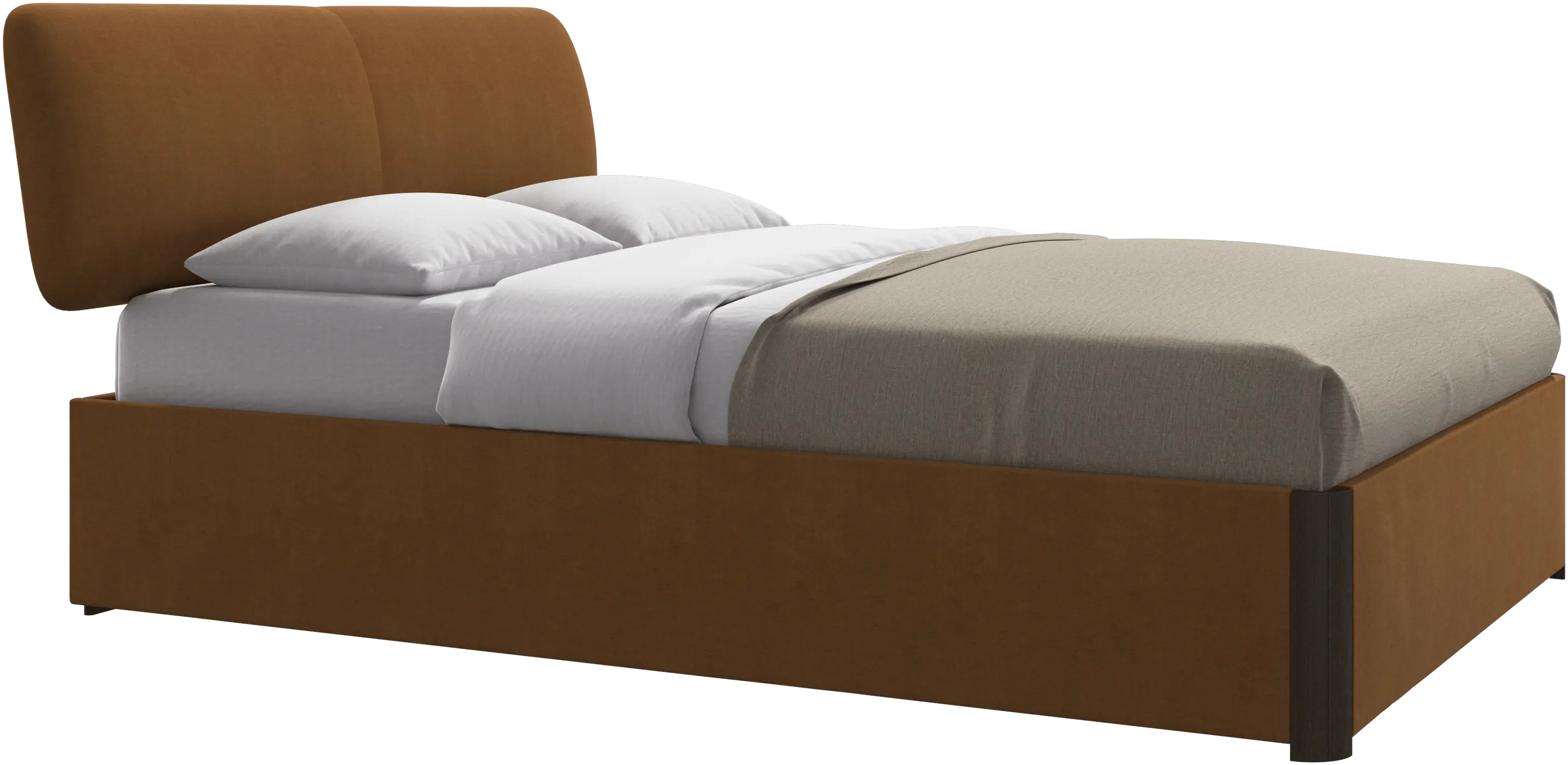 Element bed, bed-mounted headboard, with slats and storage solution, excl. mattress