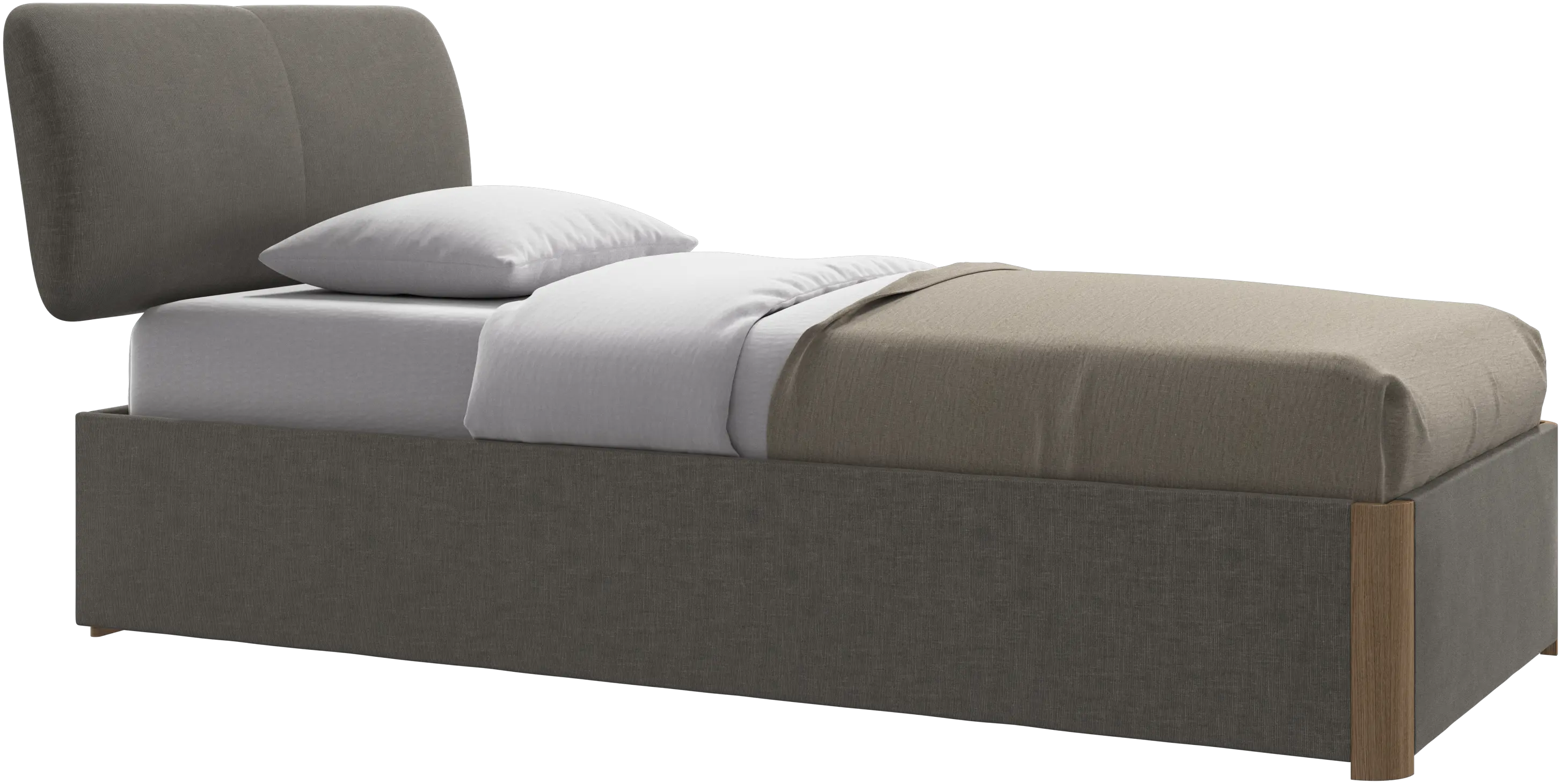 Element bed, bed-mounted headboard, with slats and storage solution, excl. mattress
