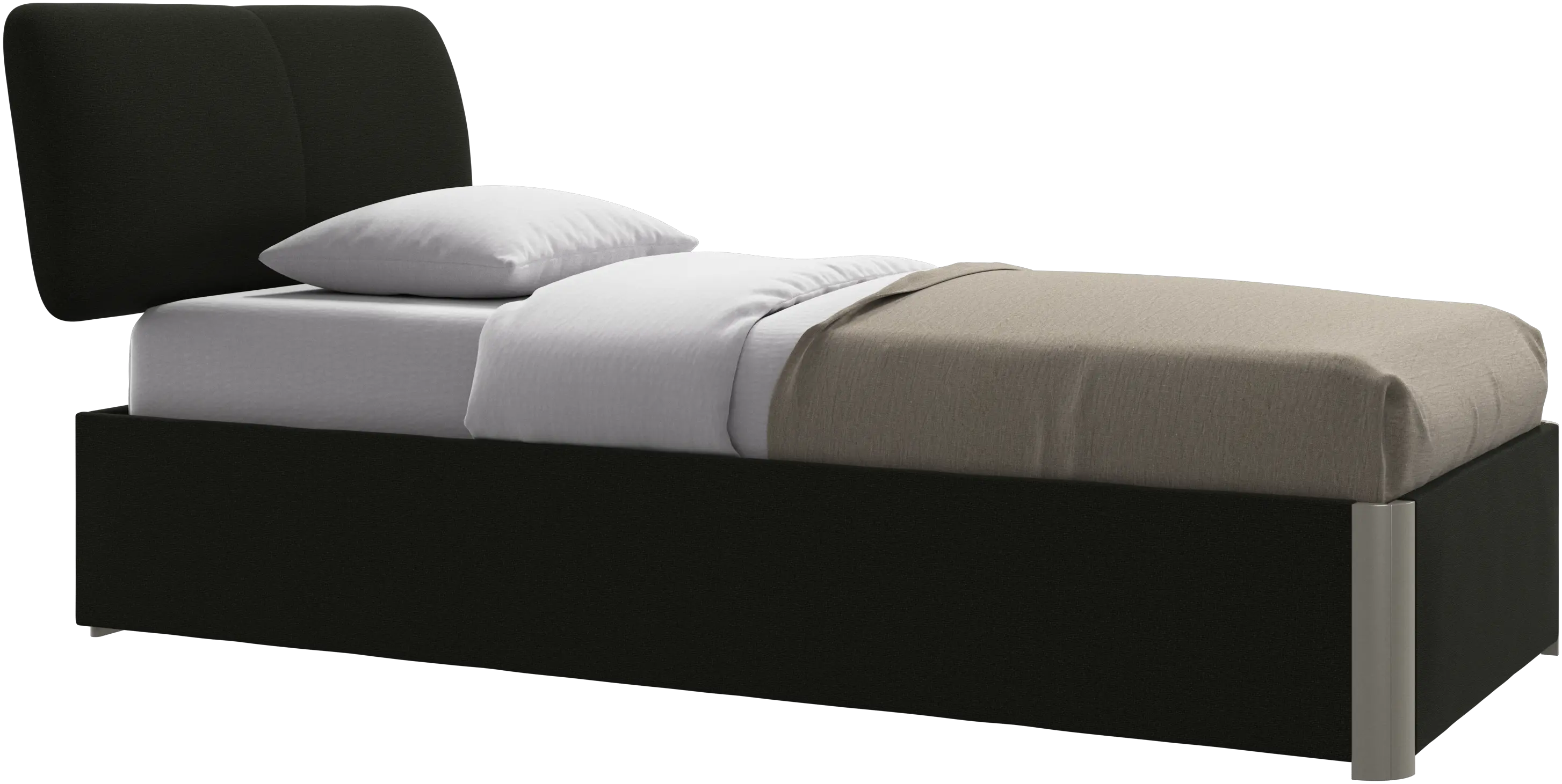 Element bed, bed-mounted headboard, with slats and storage solution, excl. mattress