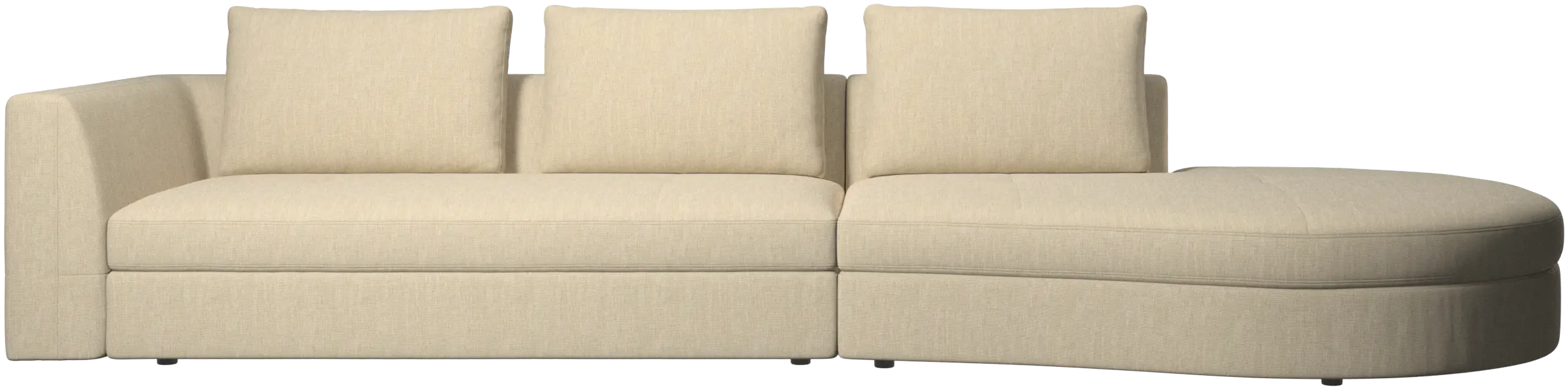 Bergamo sofa with round lounging unit,right