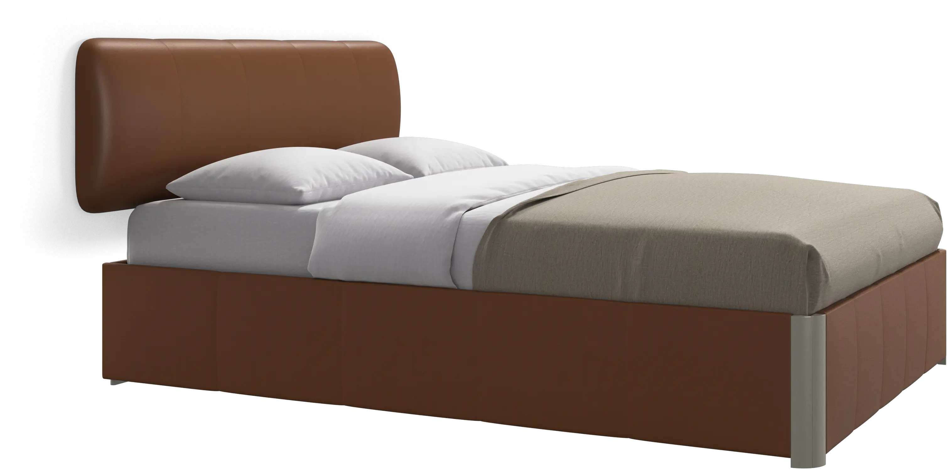 Element bed, wall-mounted headboard, with slats and storage solution, excl. mattress