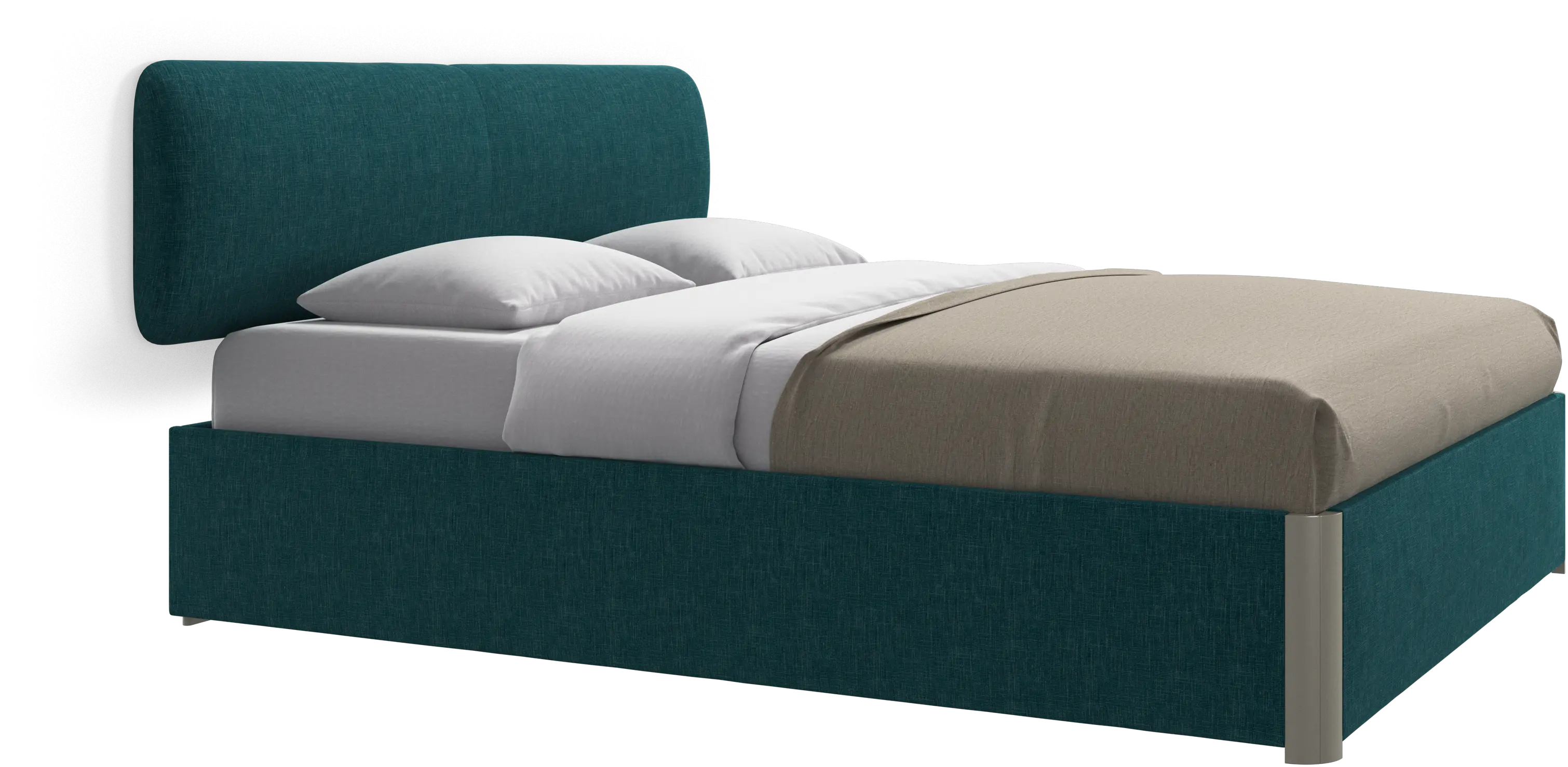 Element bed, wall-mounted headboard, with slats and storage solution, excl. mattress