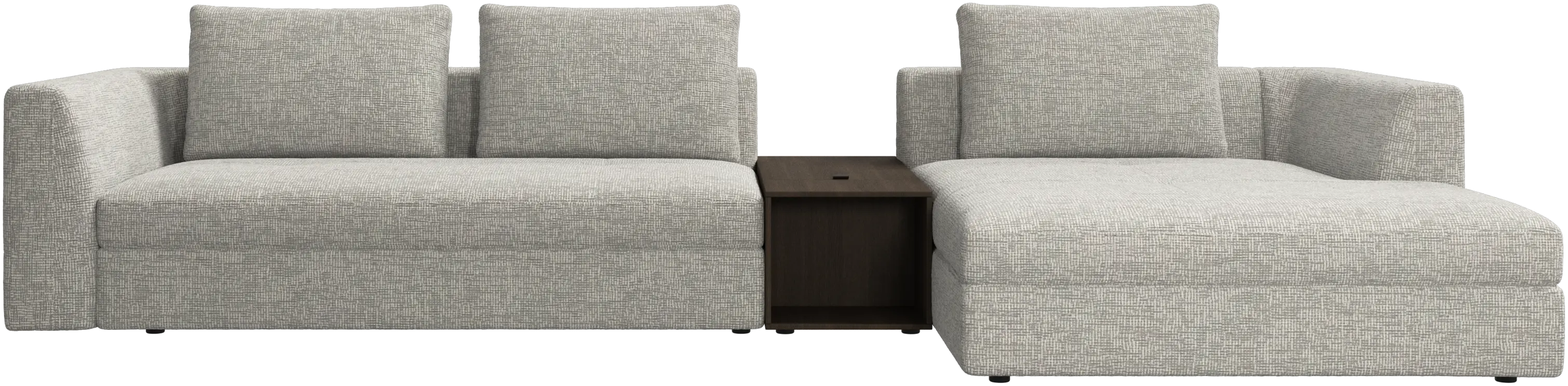 Sofá Bergamo con chaise longue y almacenamiento