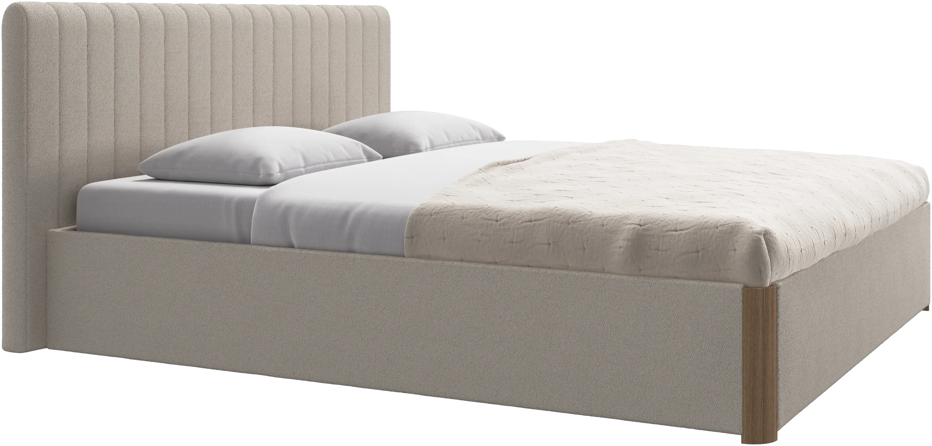 Element bed, bed-mounted headboard, with slats and storage solution, excl. mattress