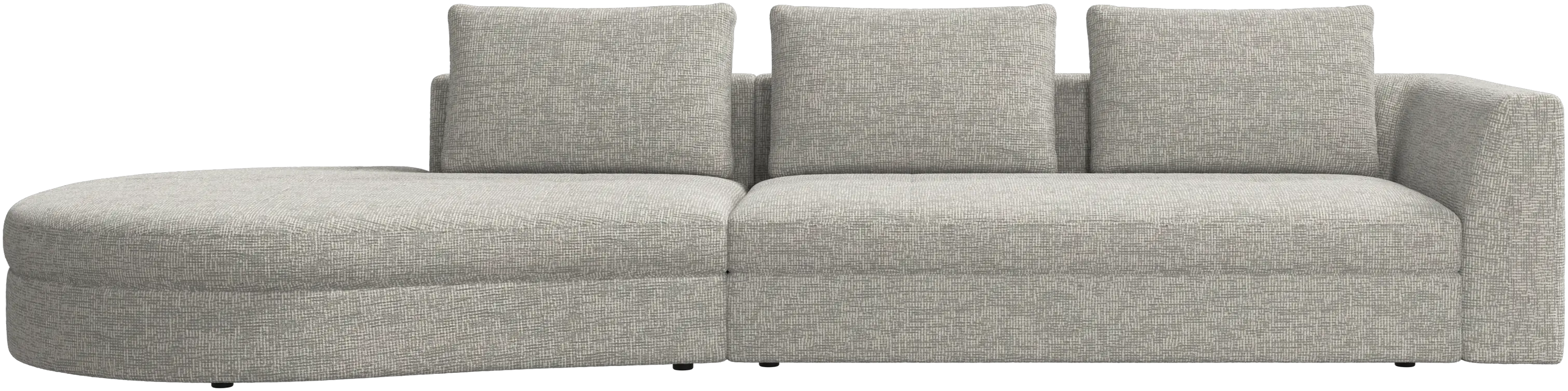 Bergamo sofa with round lounging unit, left