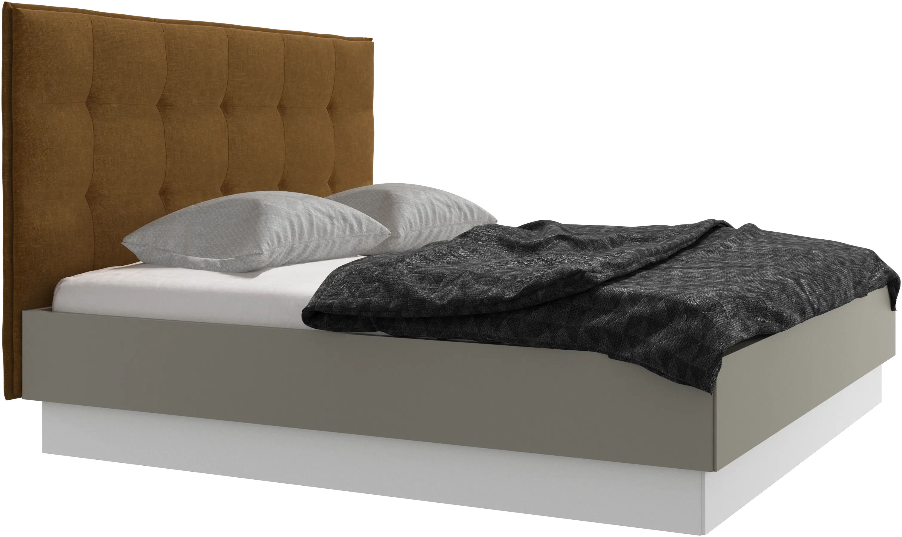 Lugano storage bed with lift-up frame and slats, excl. mattress