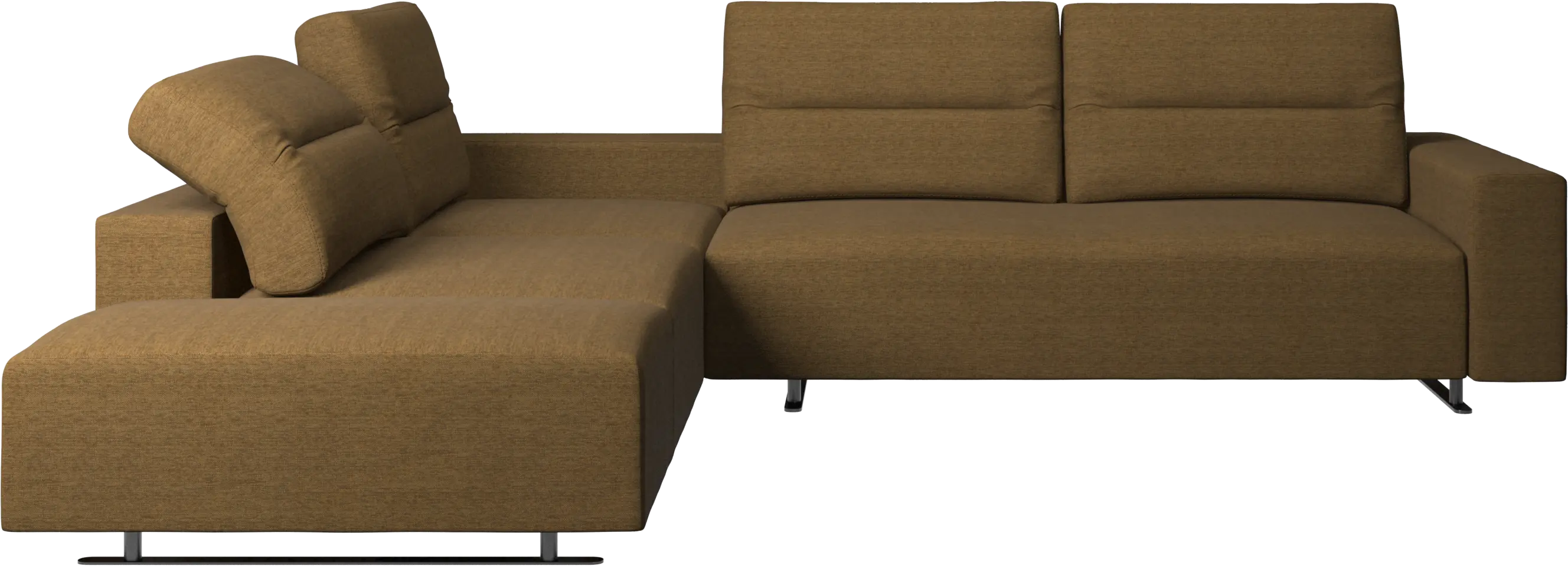 Hampton corner sofa with adjustable back and storage on right side