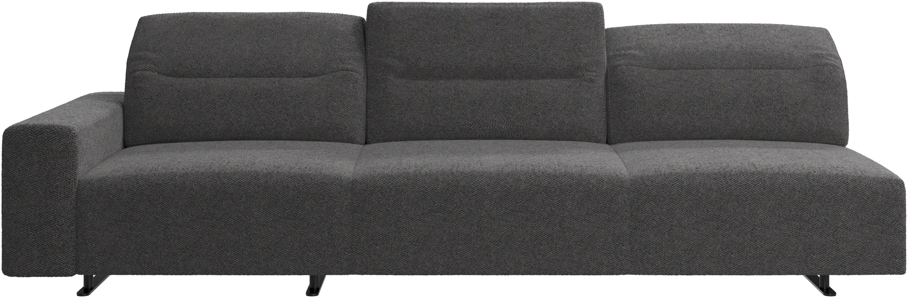 Sofá Hampton con respaldo ajustable y almacenamiento en lado izquierdo